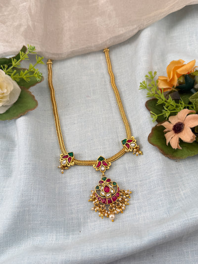Jadau Kundan Necklace Pendant Set N0390