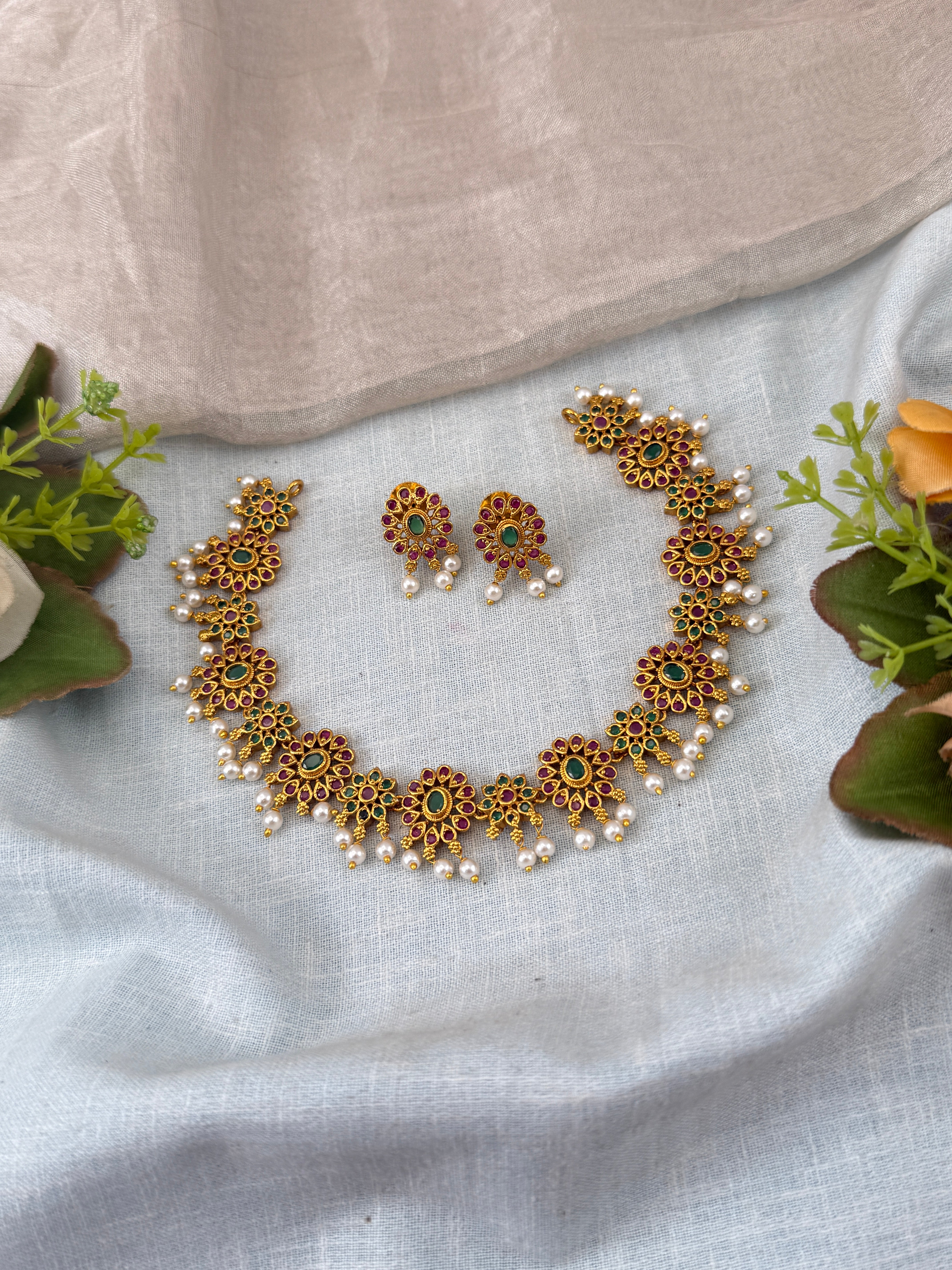 Antique temple necklace for women