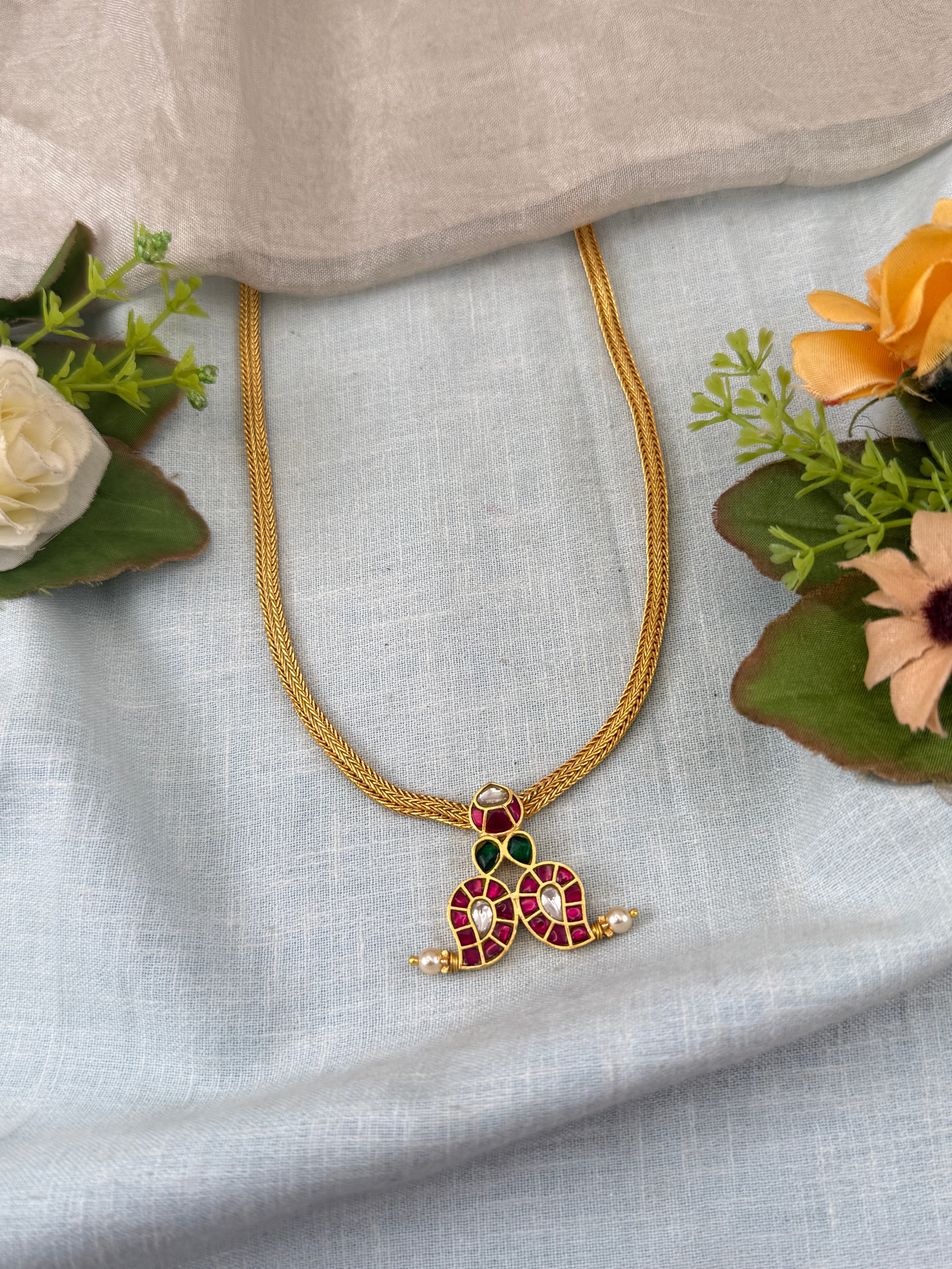 Jadau Kundan Necklace Pendant Set N0399
