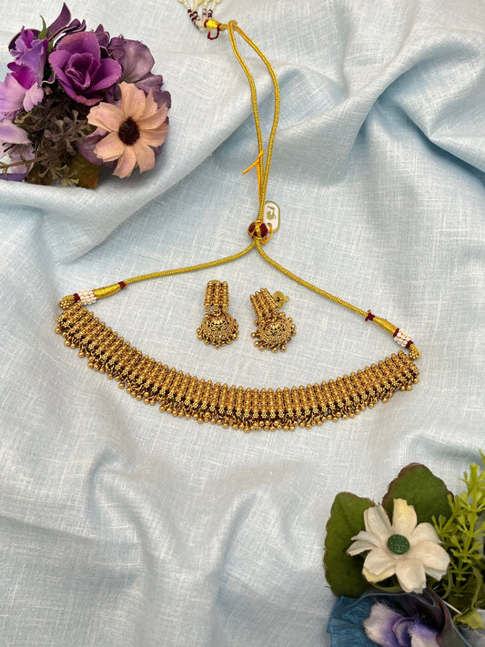 Antique Choker Necklace - Marathi Style 0310 - Mahilas