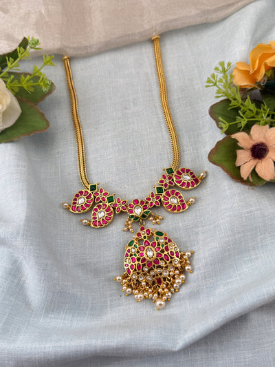 Jadau Kundan Necklace Pendant Set N0393