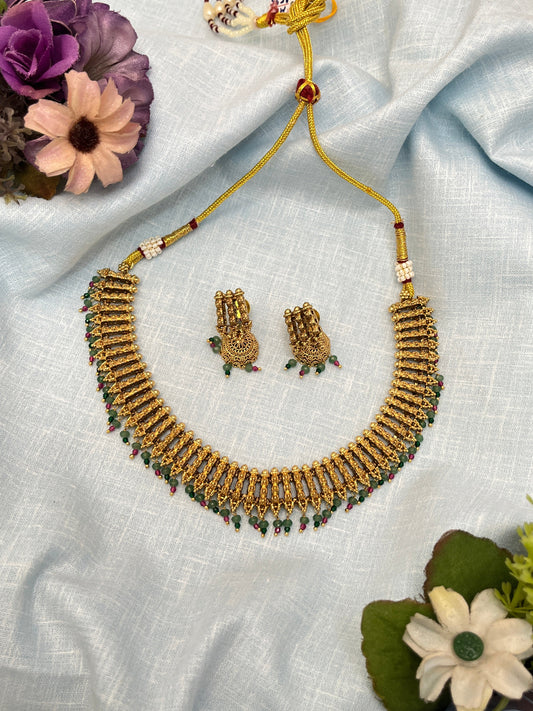 Antique Choker Necklace - Marathi Style 0311 - Mahilas