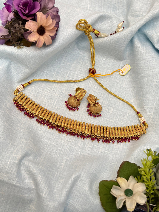 Antique Choker Necklace - Marathi Style 0313 - Mahilas