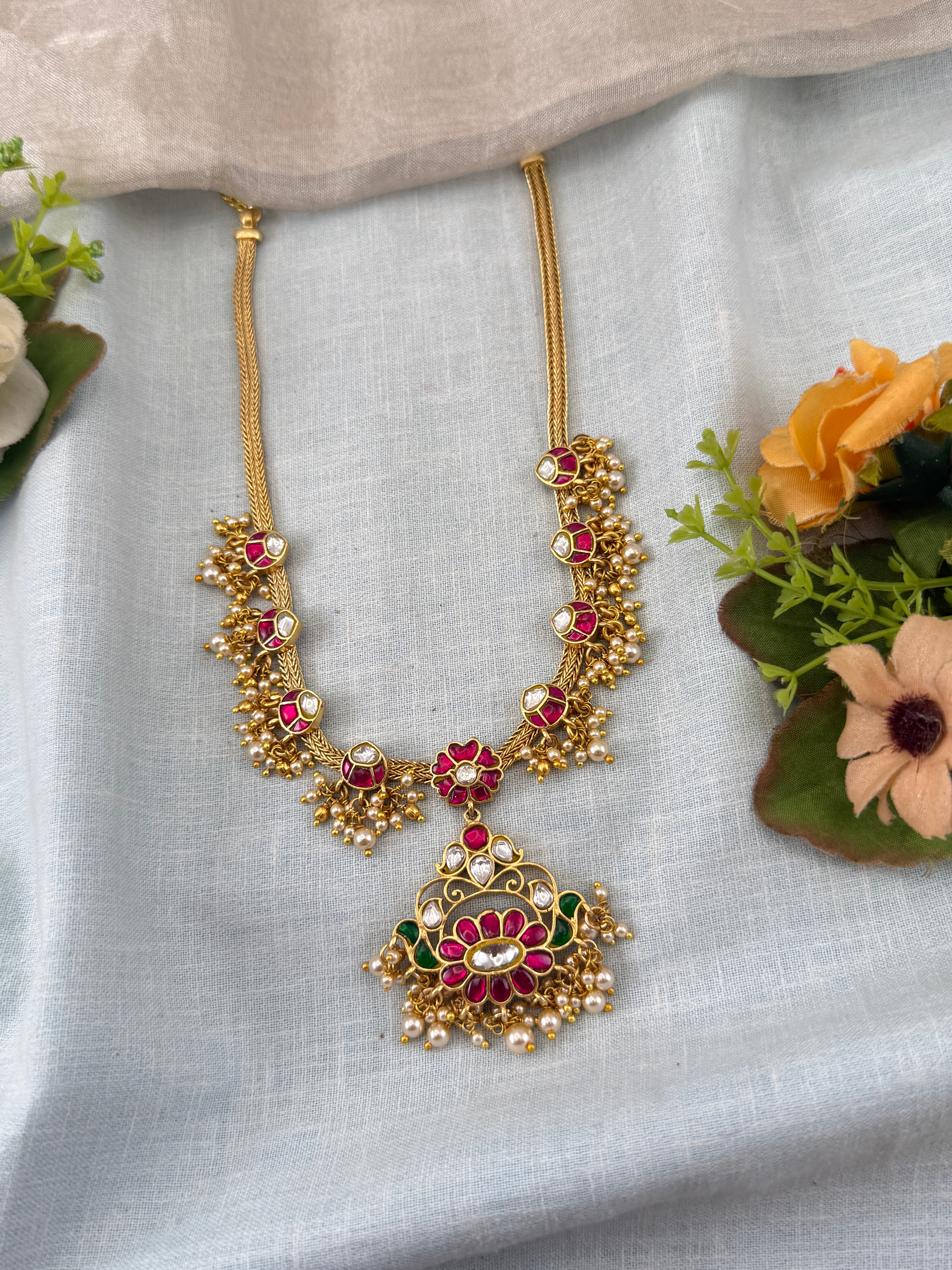 Jadau Kundan Necklace Short Set N0388