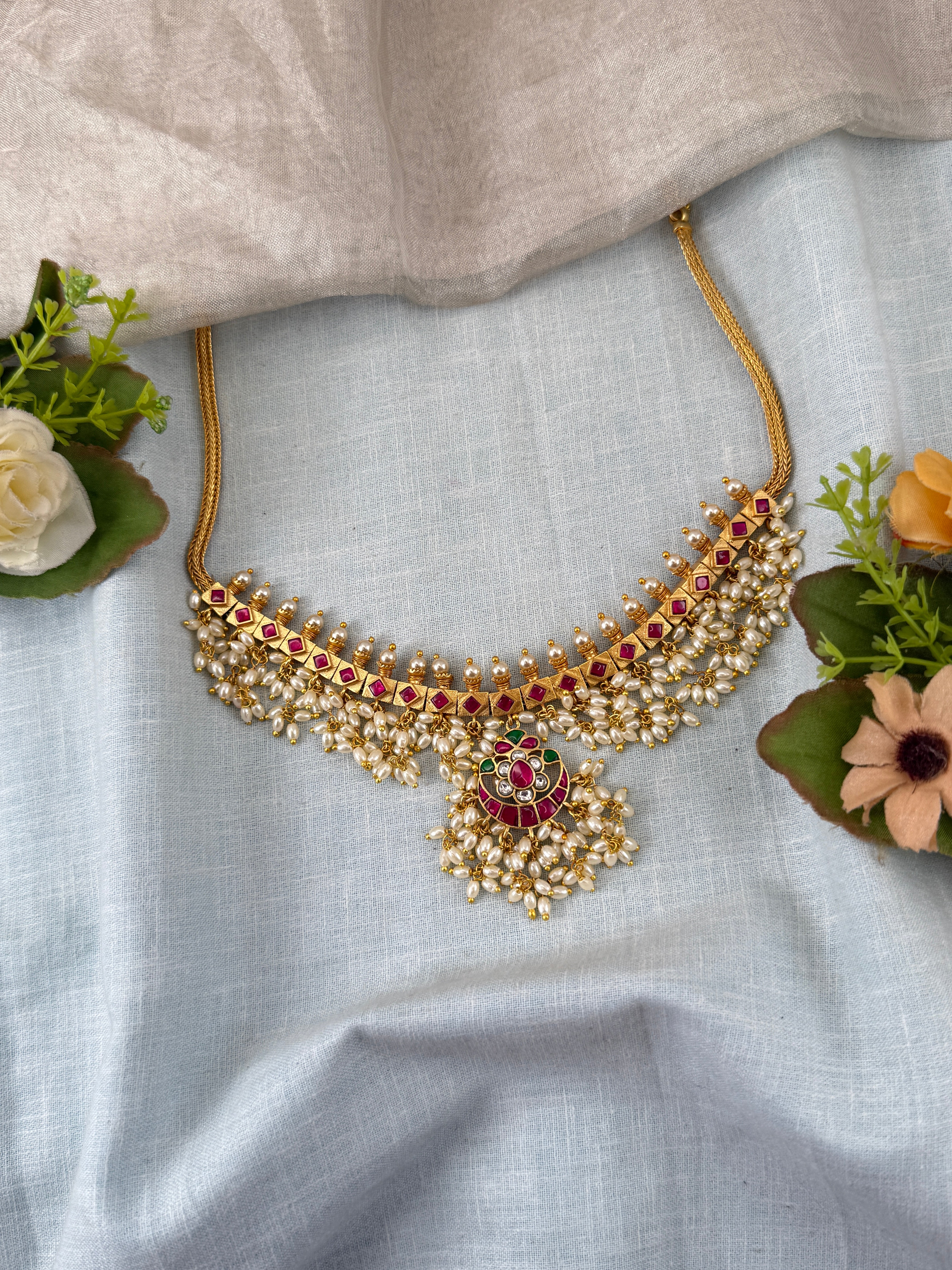 Antique temple necklace for women