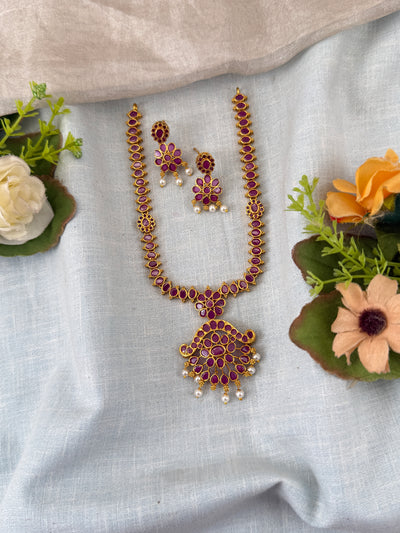 Antique Stone Necklace Set Short N0421