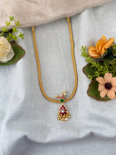 Jadau Kundan Simple Necklace Short Premium Set N0384