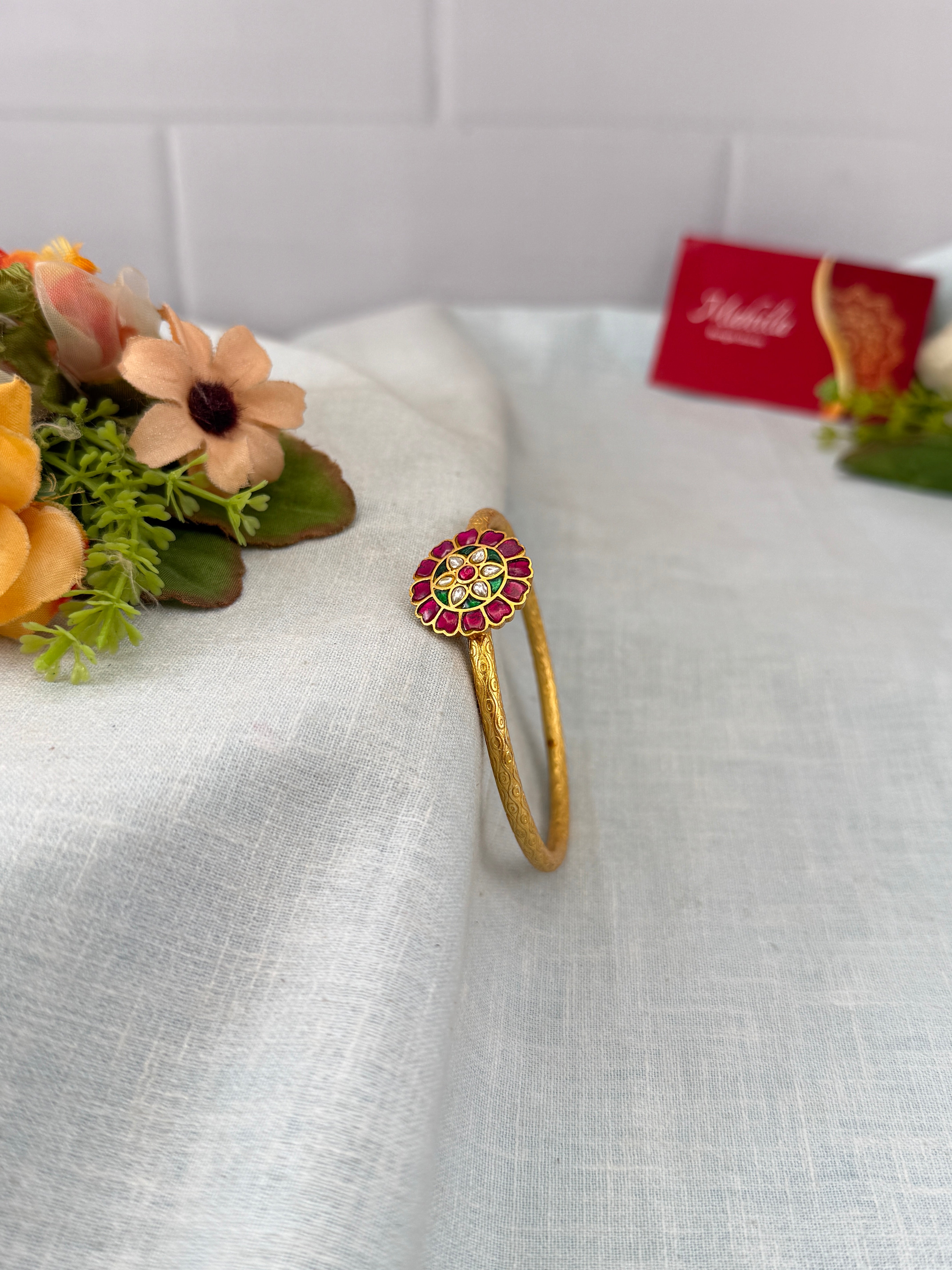 Antique temple style bridal bangles for women by Mahila
