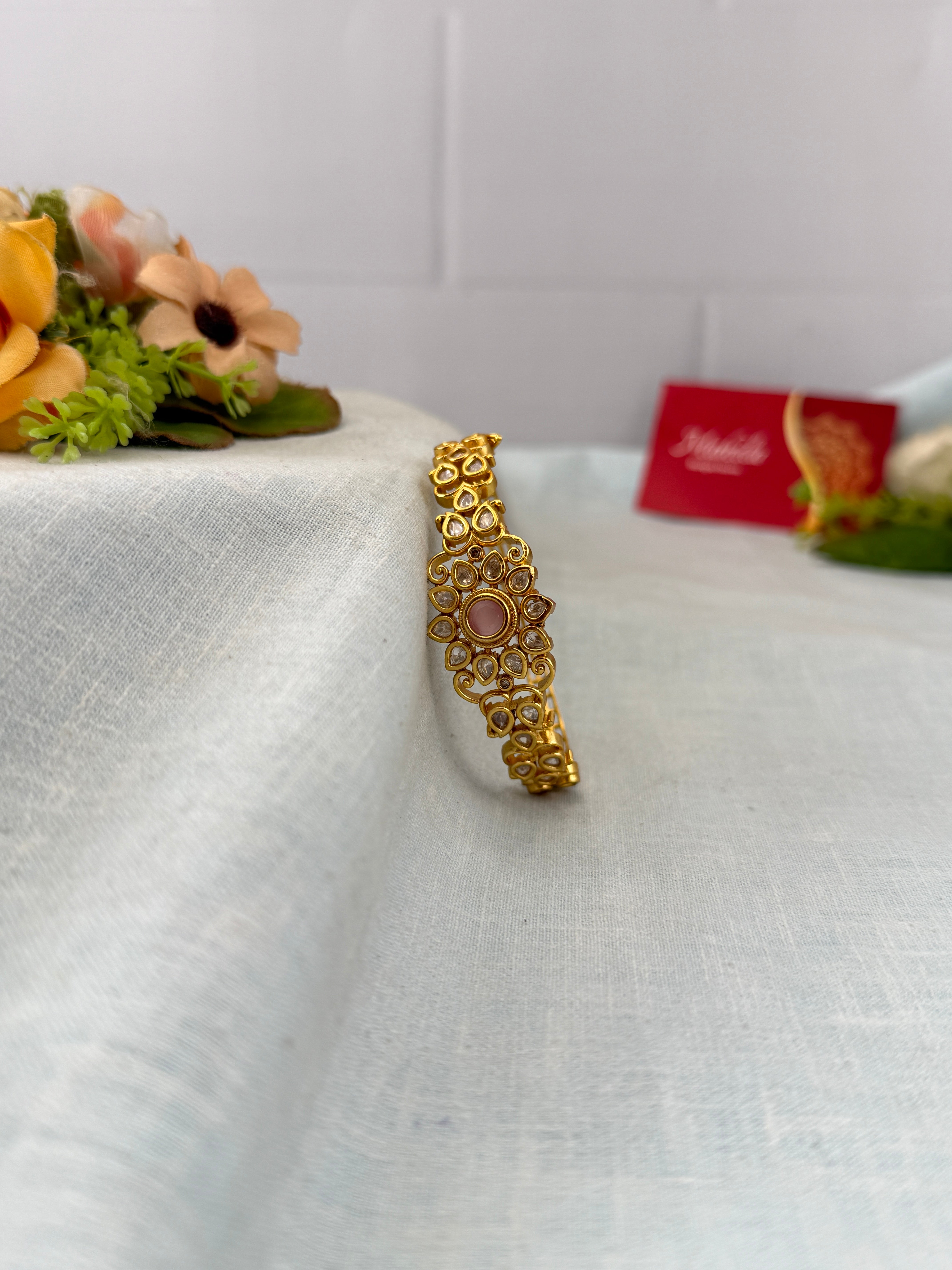 Antique temple style bridal bangles for women by Mahila