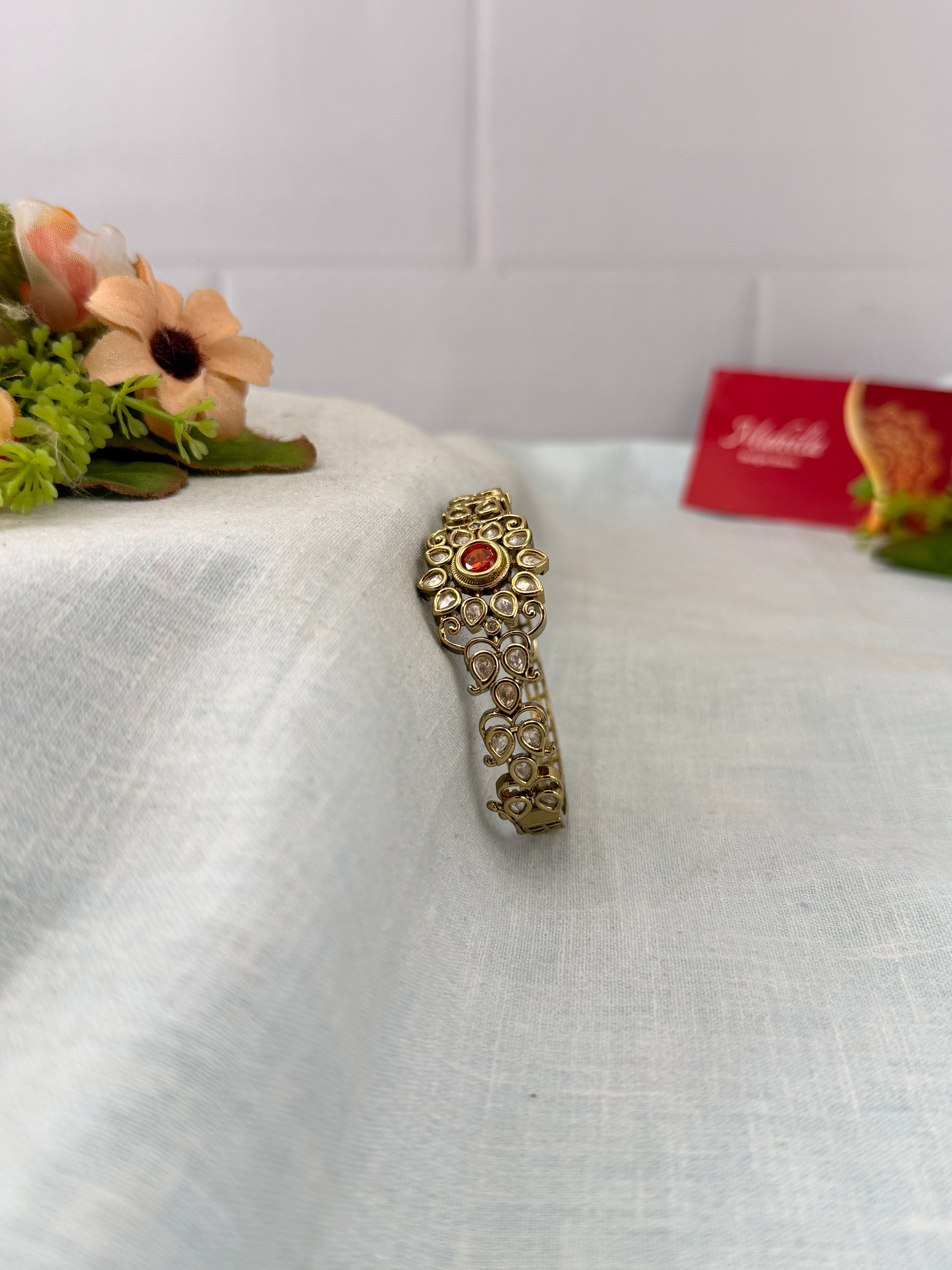 Antique temple style bridal bangles for women by Mahila