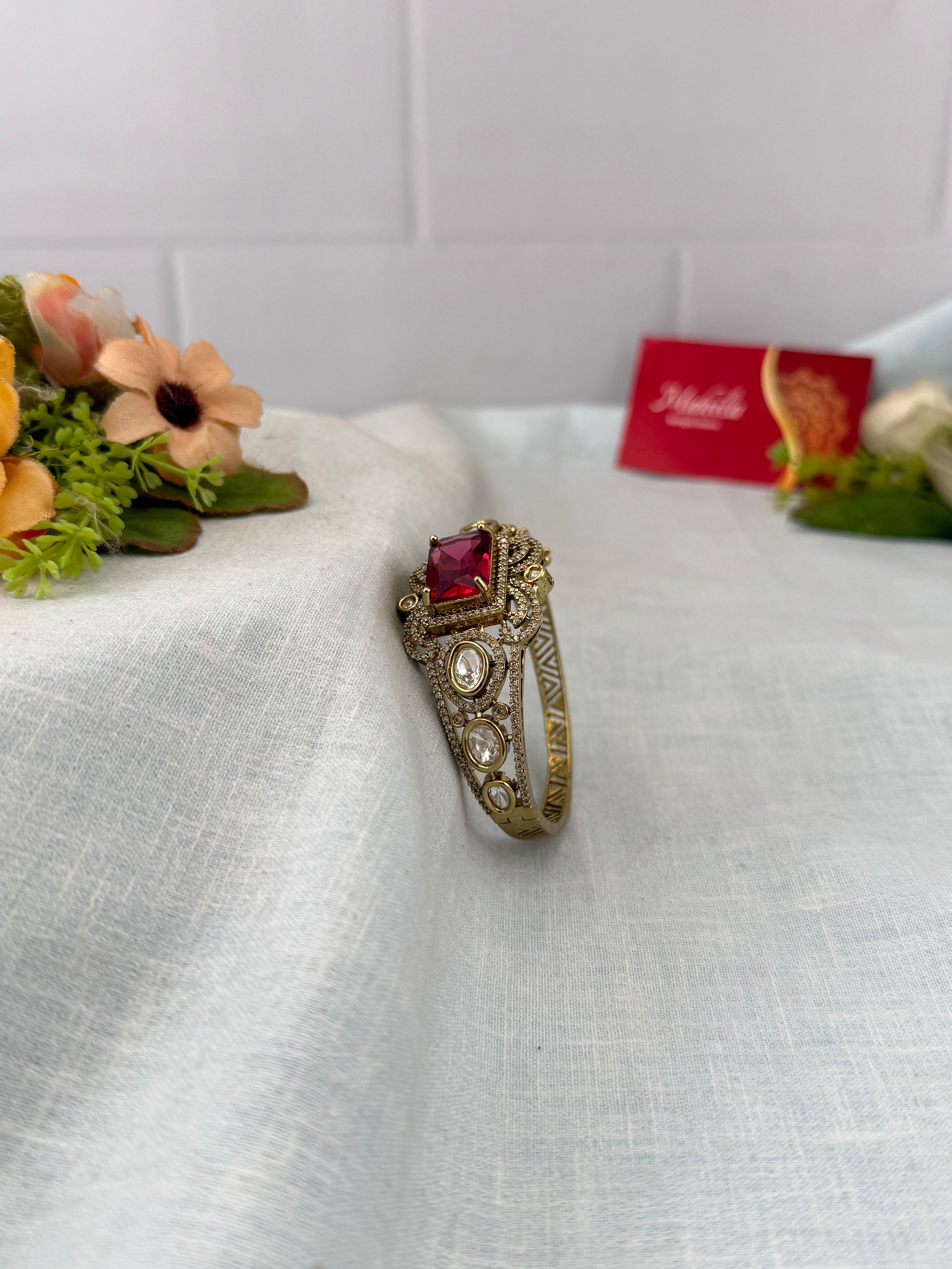 Antique temple style bridal bangles for women by Mahila