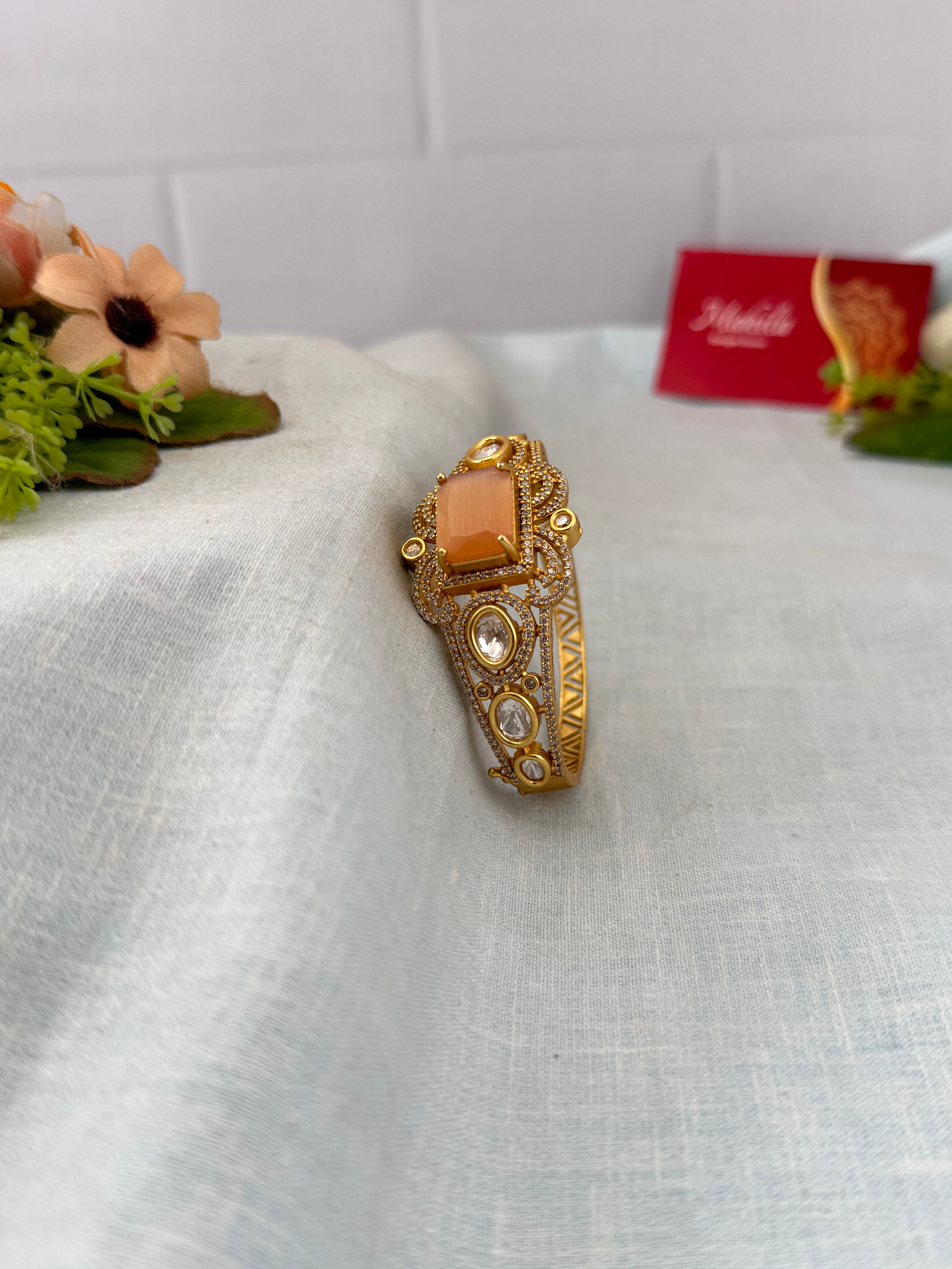 Antique temple style bridal bangles for women by Mahila