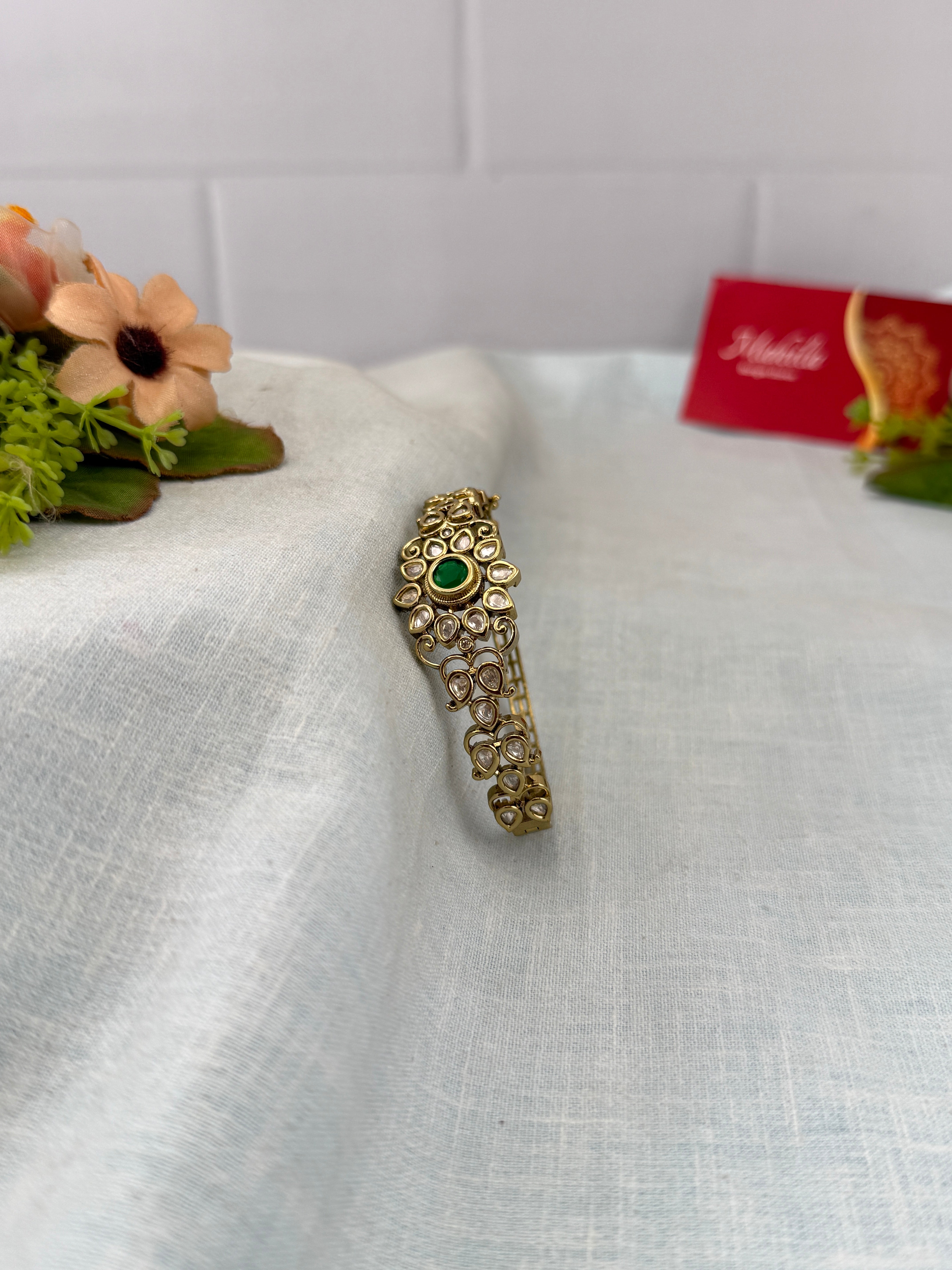 Antique temple style bridal bangles for women by Mahila