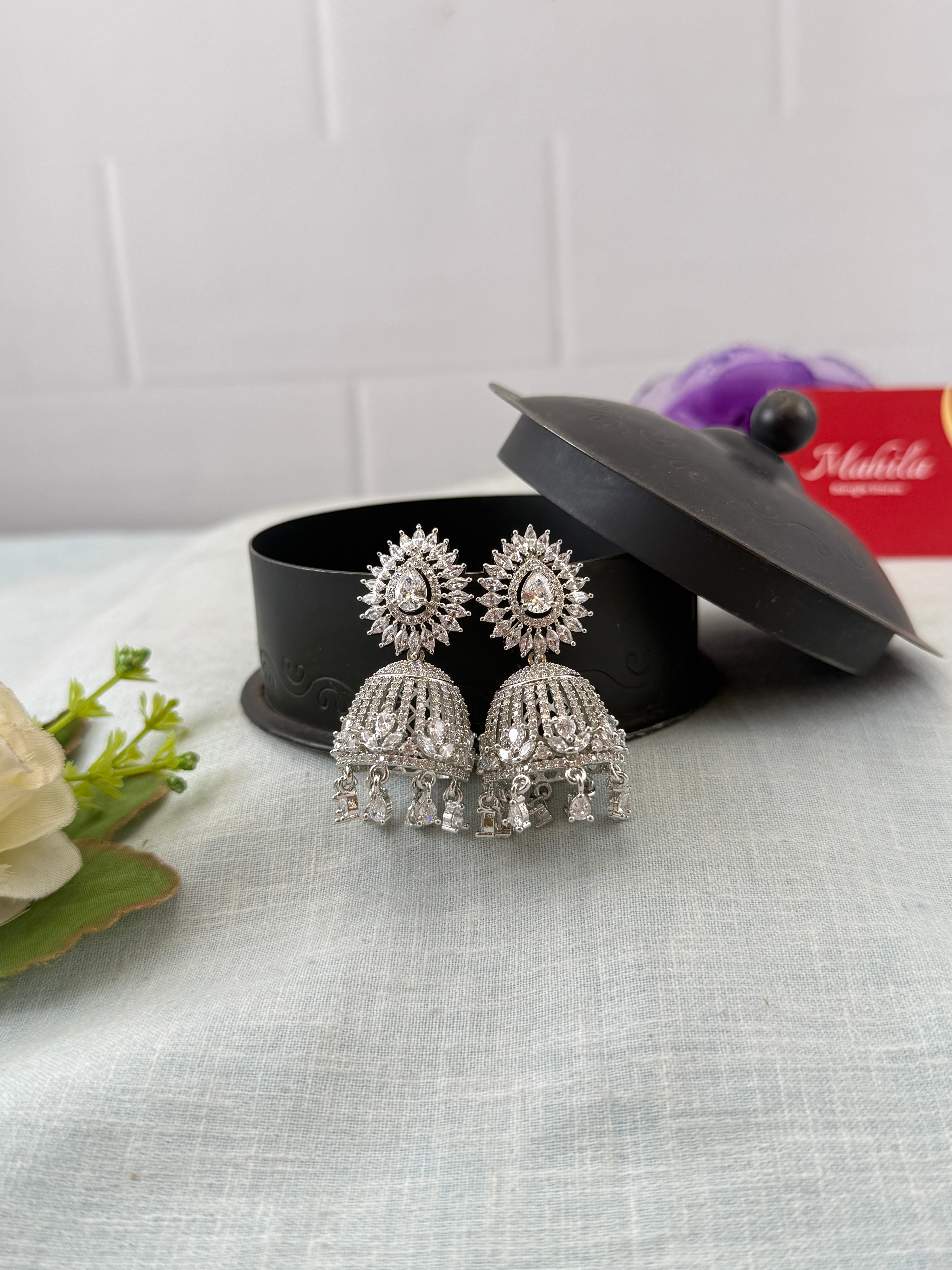 Zircon Stone Jhumkas | E0221 A