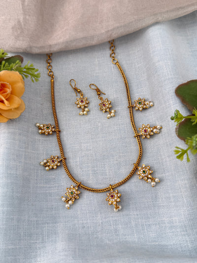 Antique Necklace Simple Pendant Set | N0429