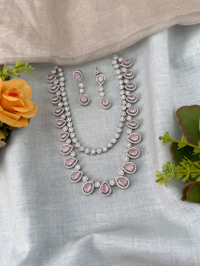 White Stone Necklace in Choker Short Designer Style | N0442 D