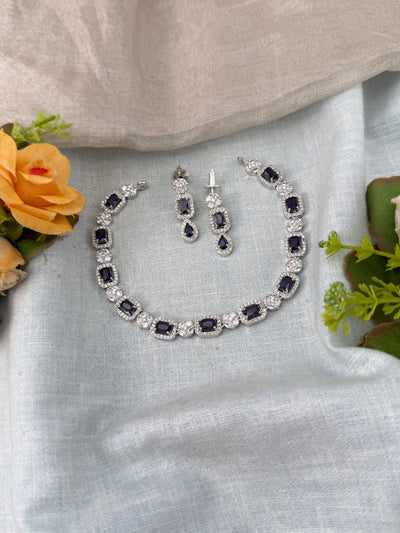 White Stone Necklace in Choker Short Designer Style | N0430 C