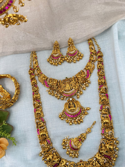 Antique Bridal Necklace Venkateshwara Lakshmi Kalyana Premium Full Set | N0448