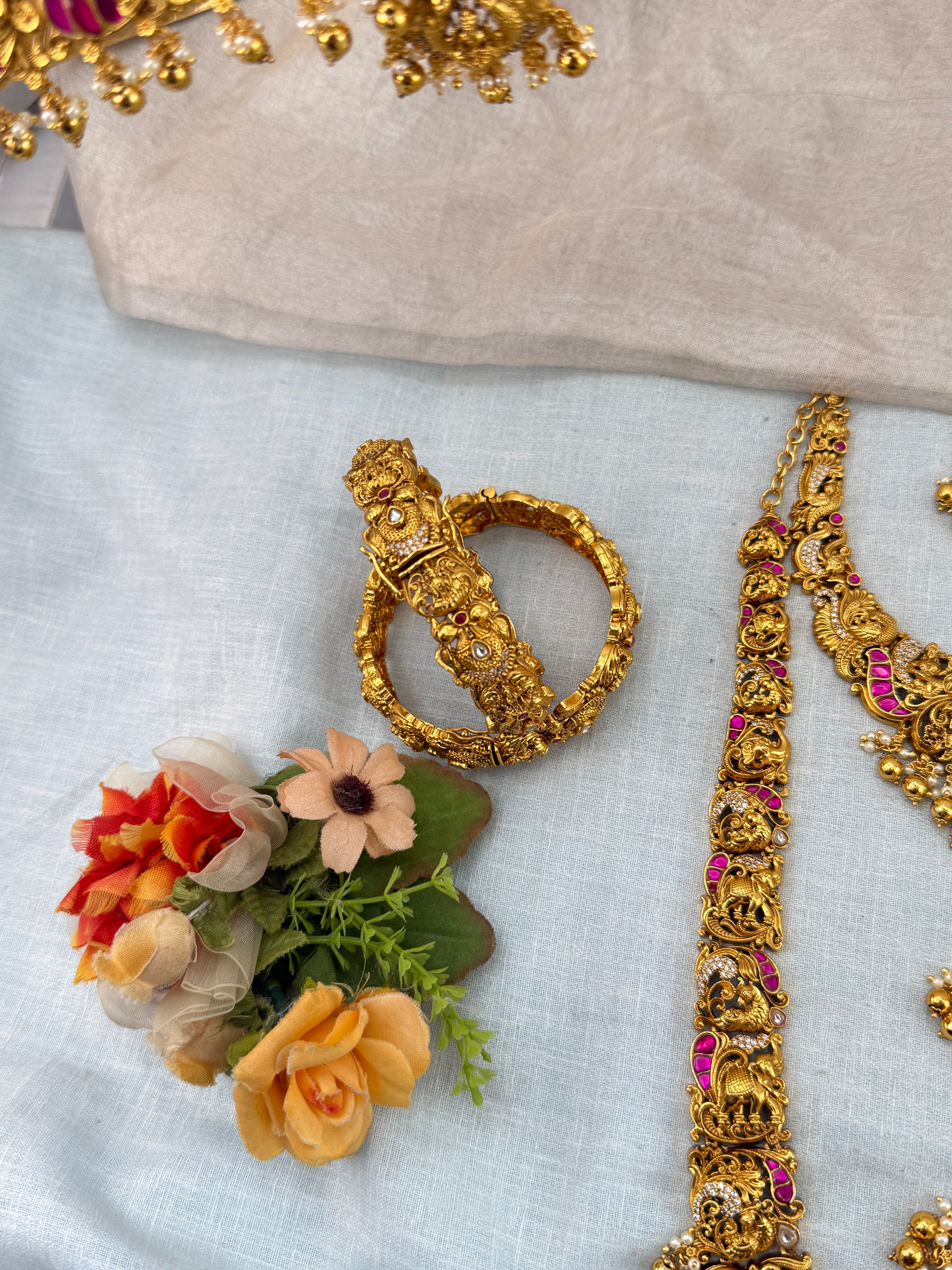 Antique Bridal Necklace Venkateshwara Lakshmi Kalyana Premium Full Set | N0448