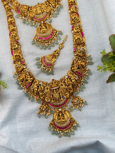 Antique Bridal Necklace Venkateshwara Lakshmi Kalyana Premium Full Set | N0447