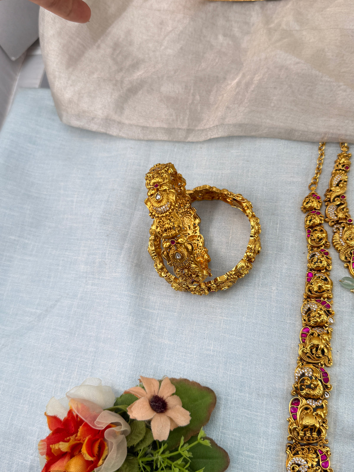 Antique Bridal Necklace Venkateshwara Lakshmi Kalyana Premium Full Set | N0447