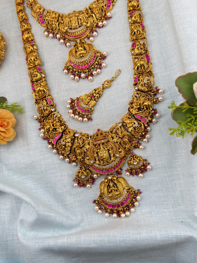 Antique Bridal Necklace Venkateshwara Lakshmi Kalyana Premium Full Set | N0446