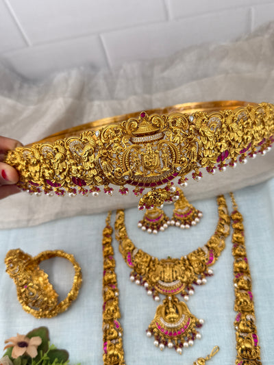Antique Bridal Necklace Venkateshwara Lakshmi Kalyana Premium Full Set | N0446