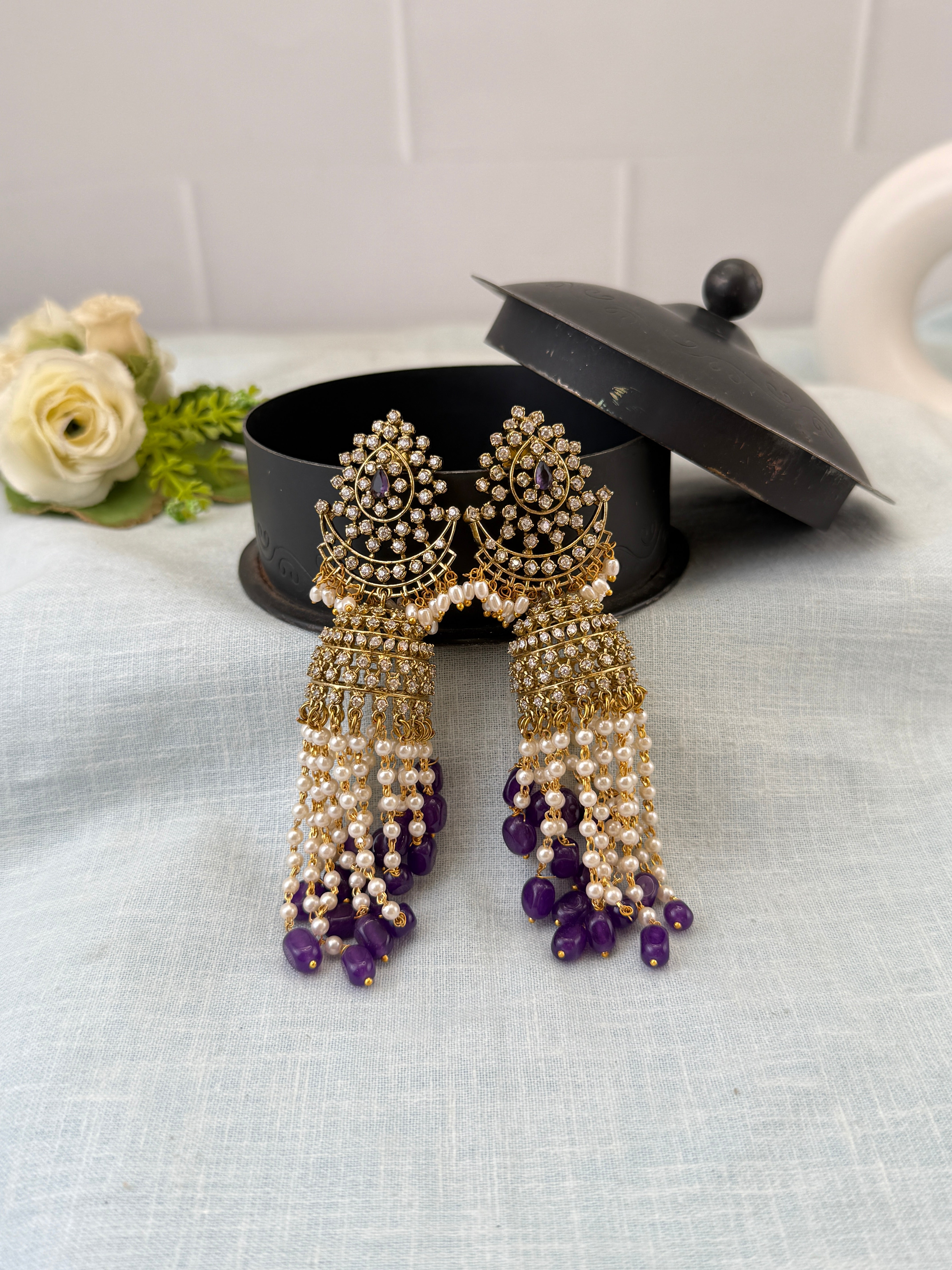 Antique Earrings, Bridal antique earrings, Antique Jhumka