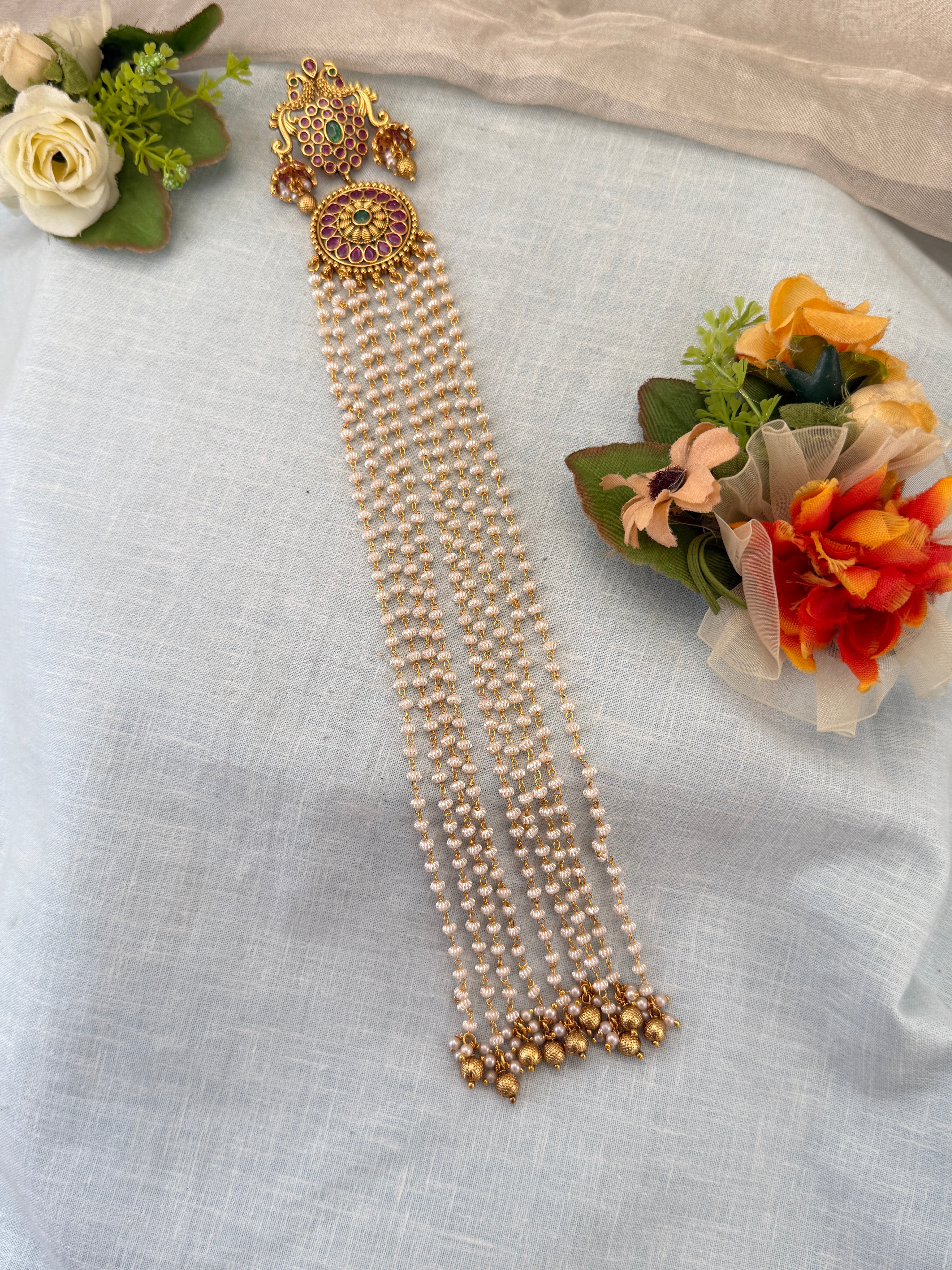 Traditional Gold Jadebille – South Indian Bridal Hair Accessory, jadebille, hair choti