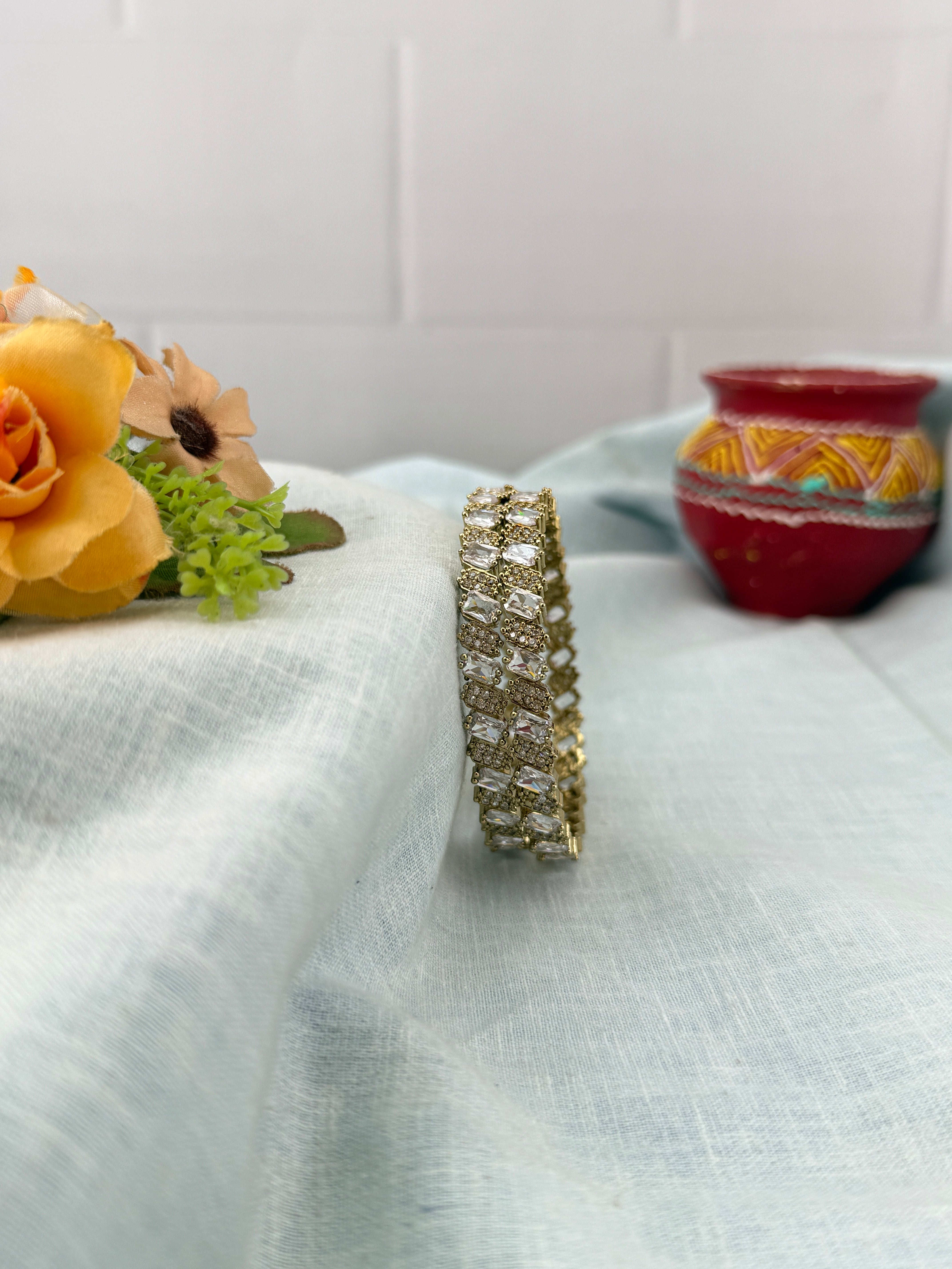 Antique temple style bridal bangles for women by Mahila