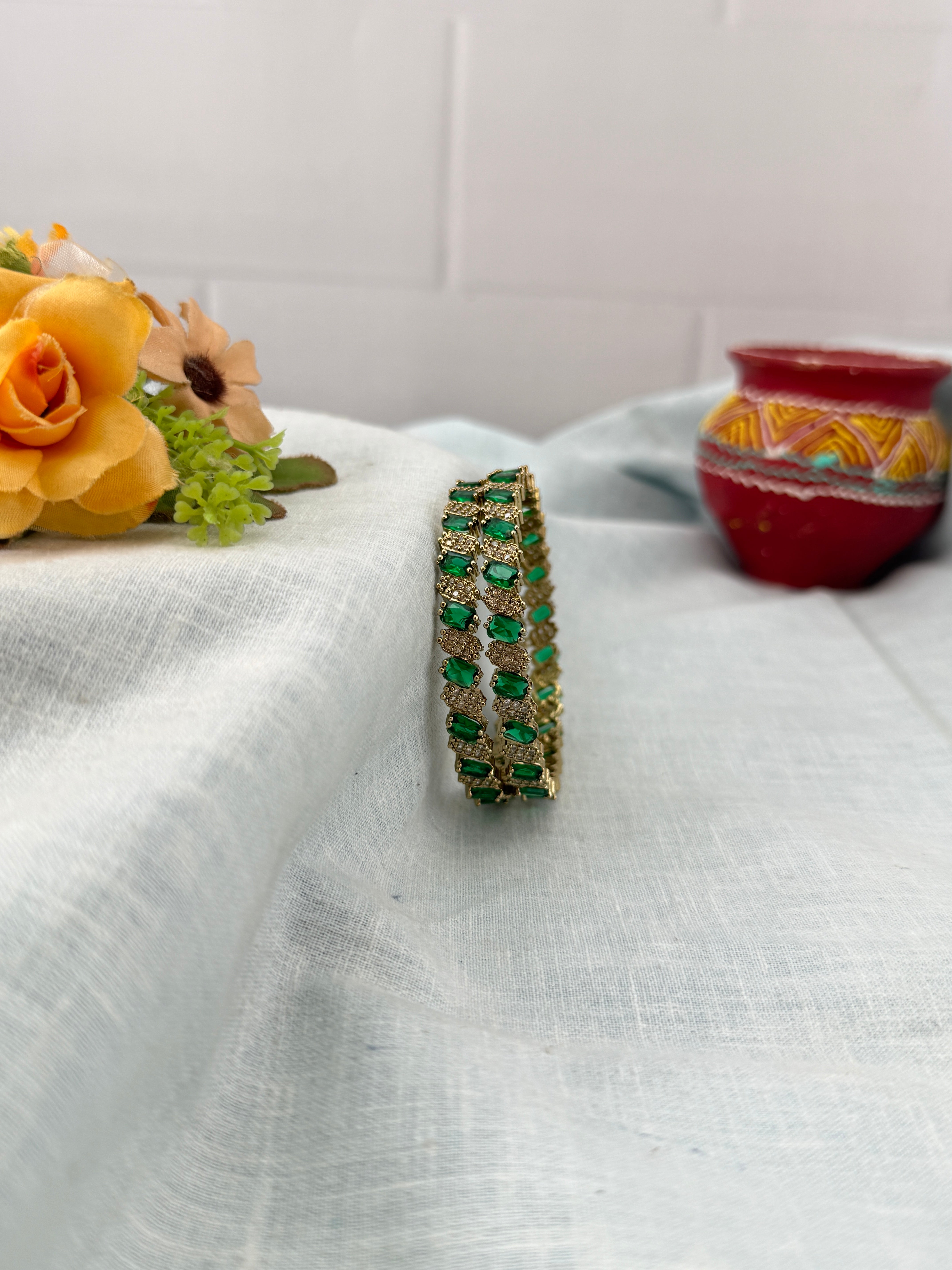 Antique temple style bridal bangles for women by Mahila
