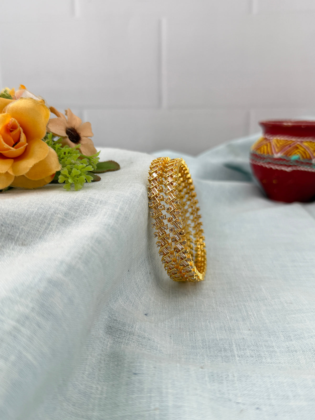 Antique temple style bridal bangles for women by Mahila