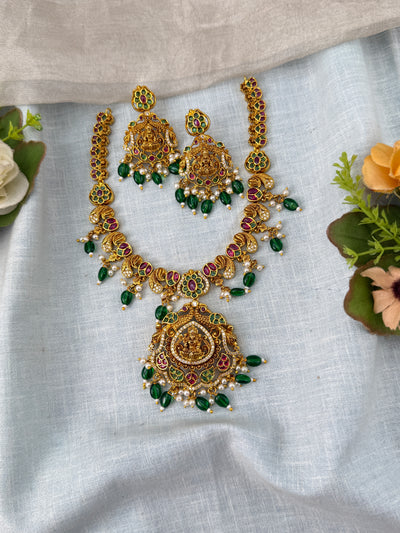 Antique Necklace Lakshmi Pendant Long Set | N0469