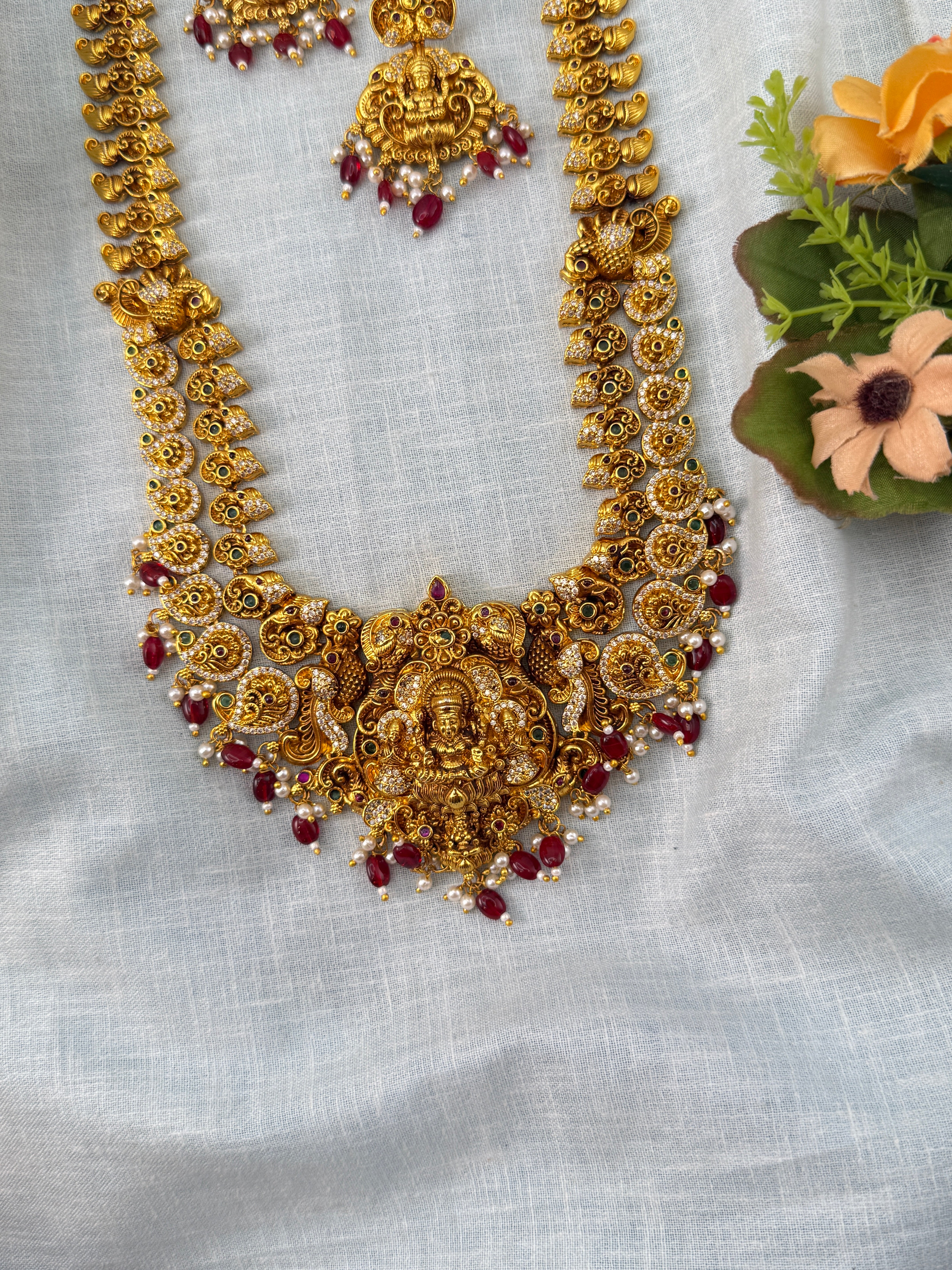 Antique Necklace Lakshmi Mango Grand Long Set | N0474 A