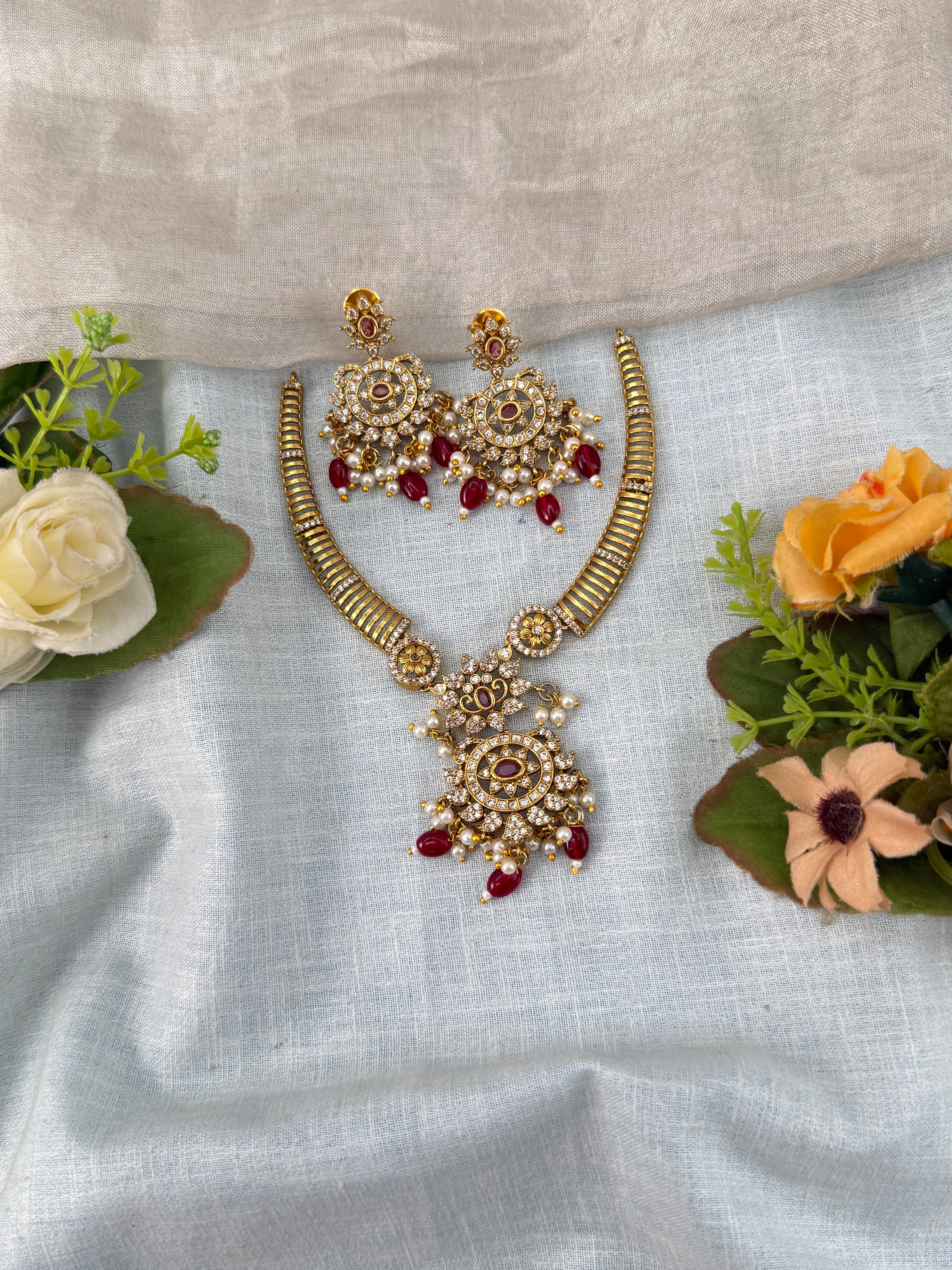 Antique Kanti Necklace Diamond Look | N0472 A