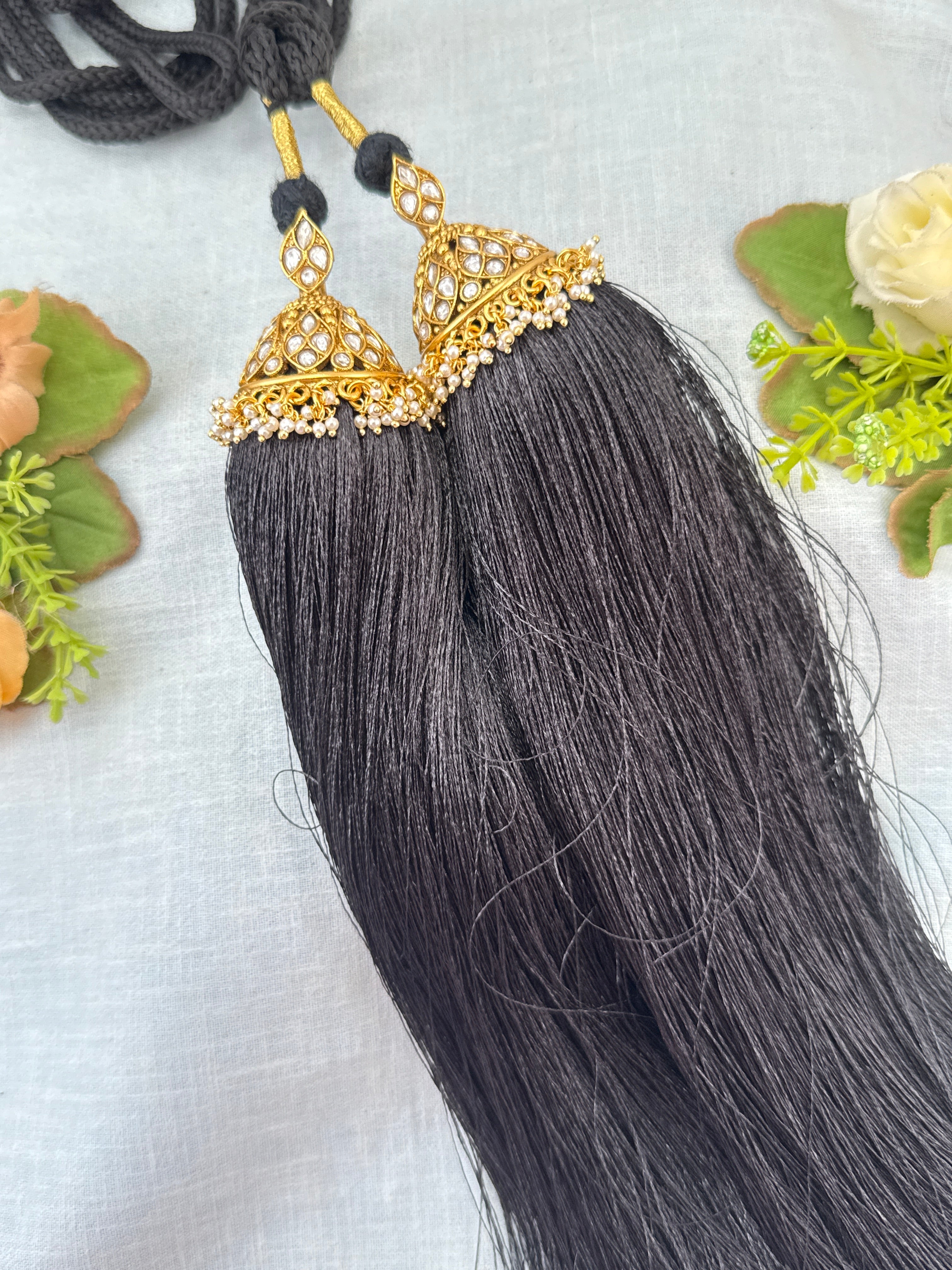 Bridal jadai kunjalam kuchu for braid, bridal hair kuchu, kunjalam
