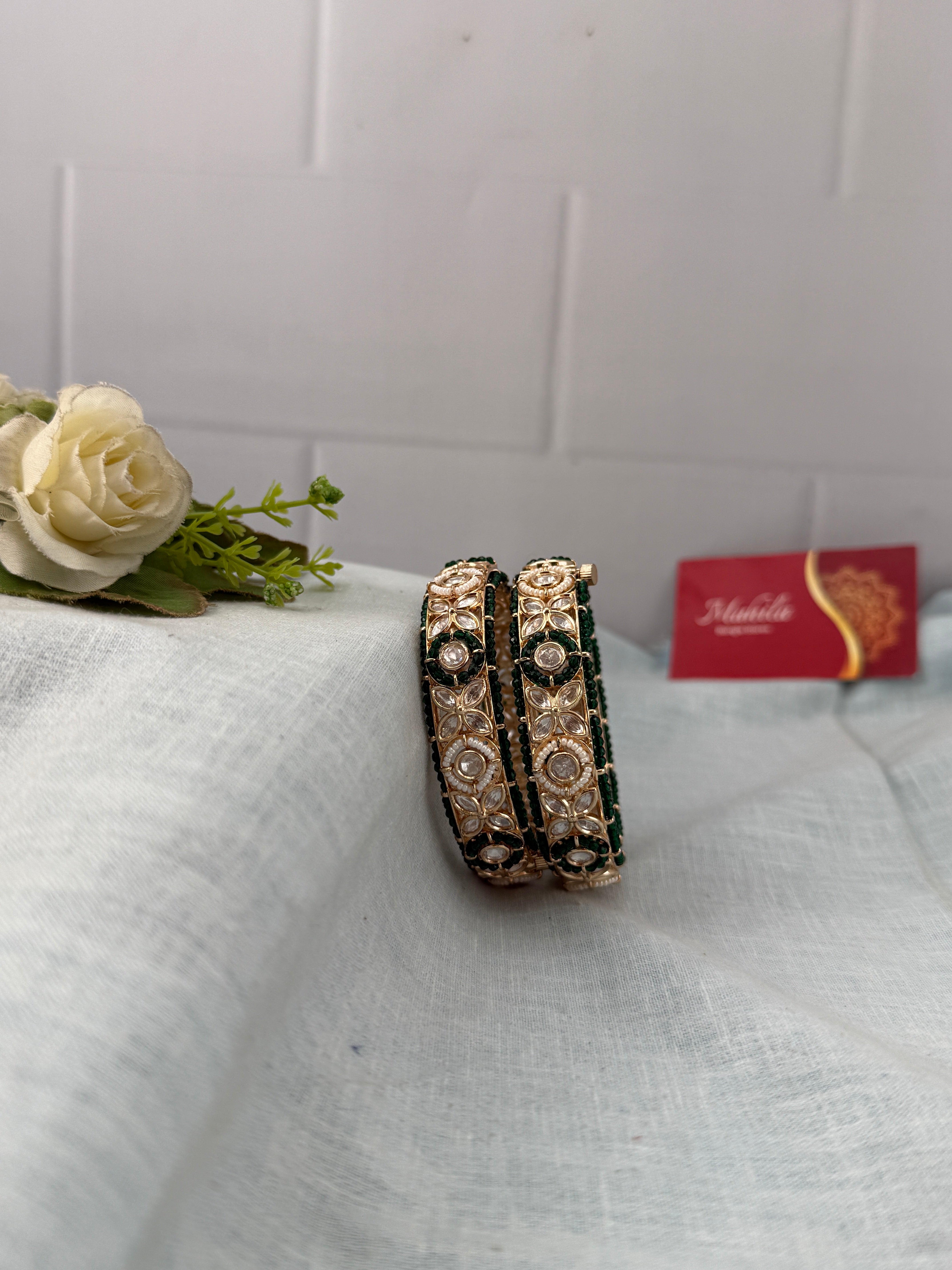 Antique temple style bridal bangles for women by Mahila