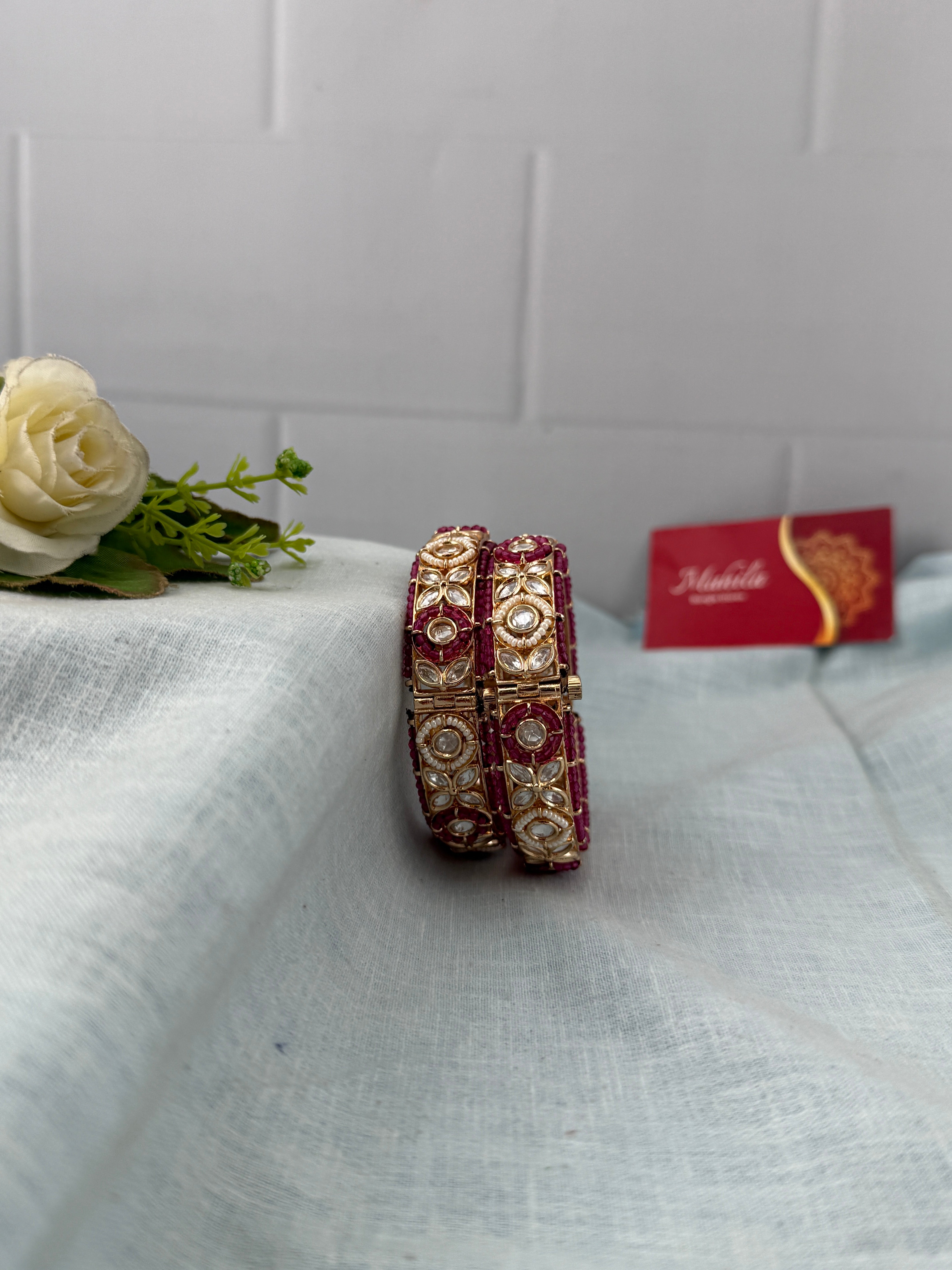 Antique temple style bridal bangles for women by Mahila