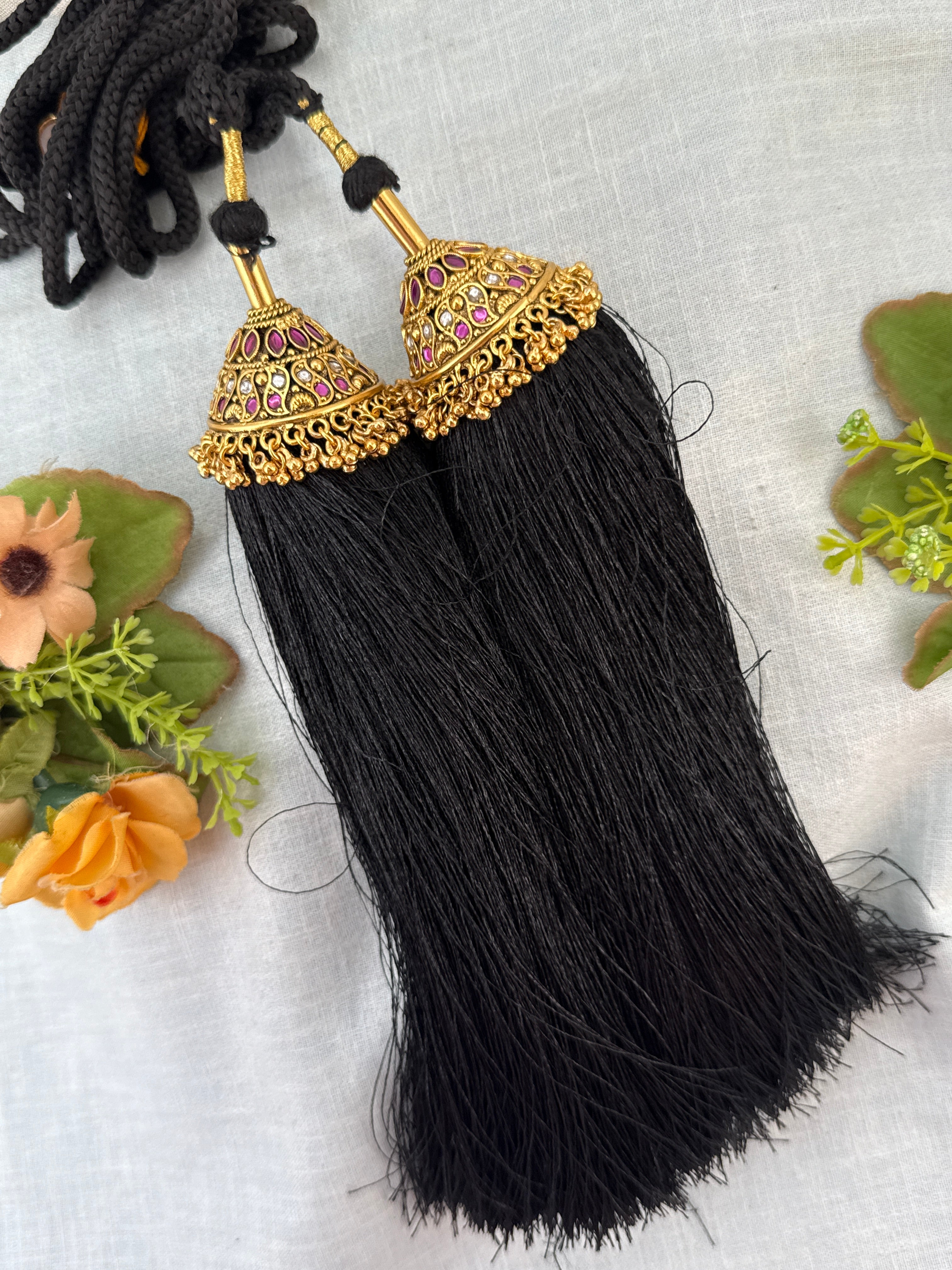 Bridal jadai kunjalam kuchu for braid, bridal hair kuchu, kunjalam
