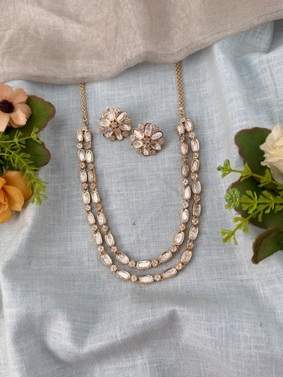 Kundan Necklace Layer Luxury Short Set | N0511