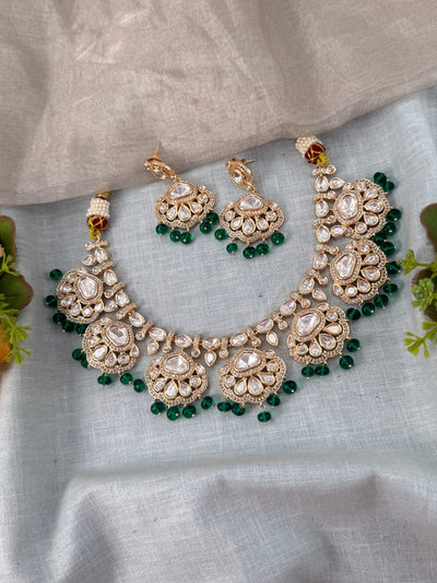 Kundan Flower Style Luxury Short Set | N0485