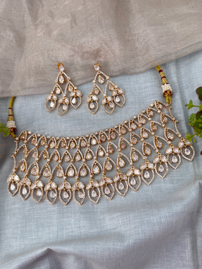 Kundan Choker Open Style Luxury Short Set | N0504
