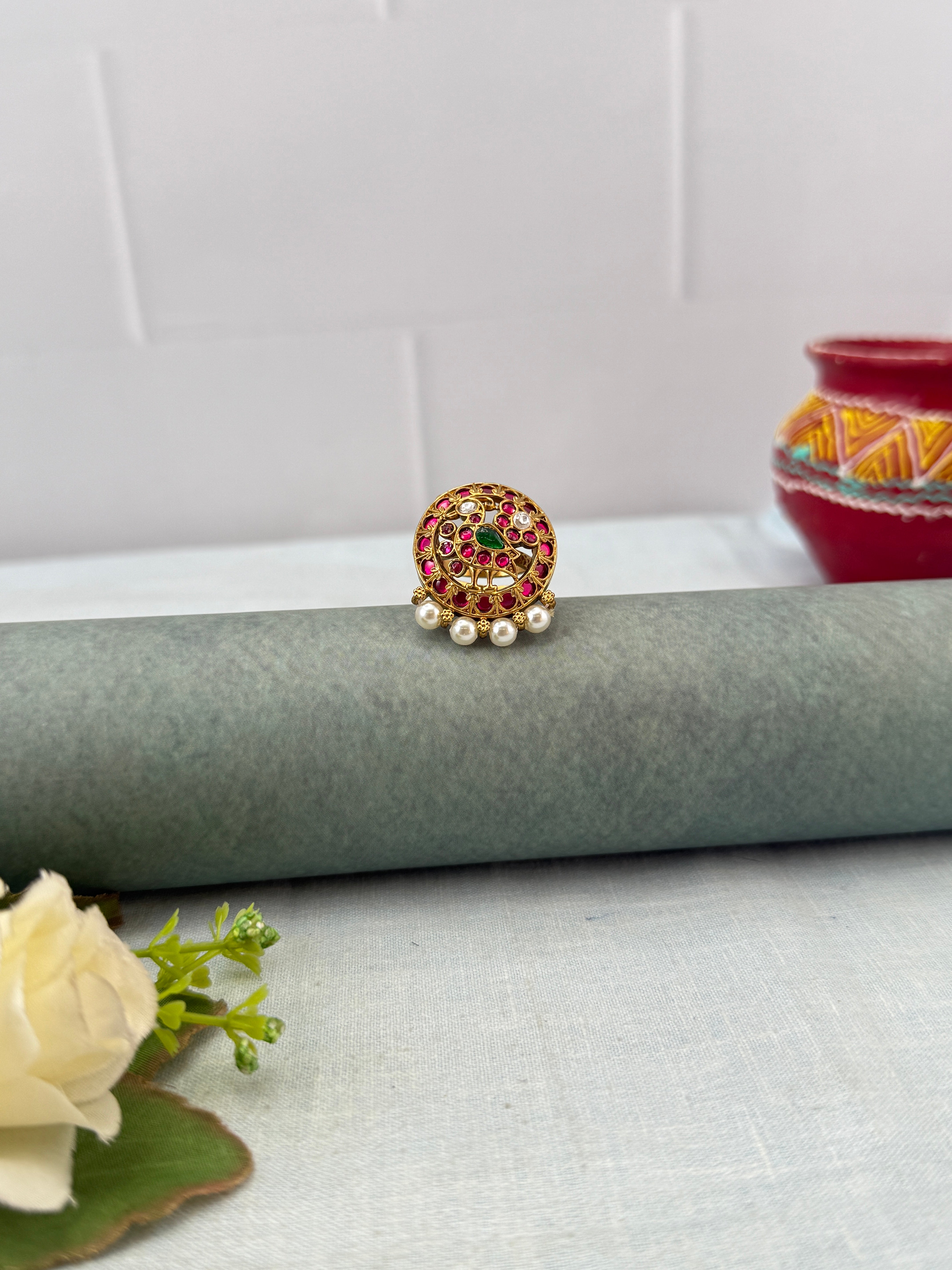 Royal Jadau Kundan Finger Ring 458