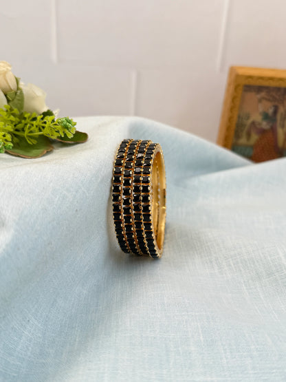 Luxurious Stone Gold Base Bangles 7053 - 11 Colors