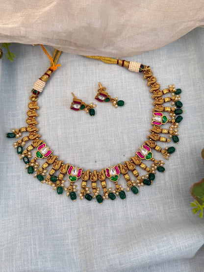 Royal Antique Lotus Short Necklace Set 962