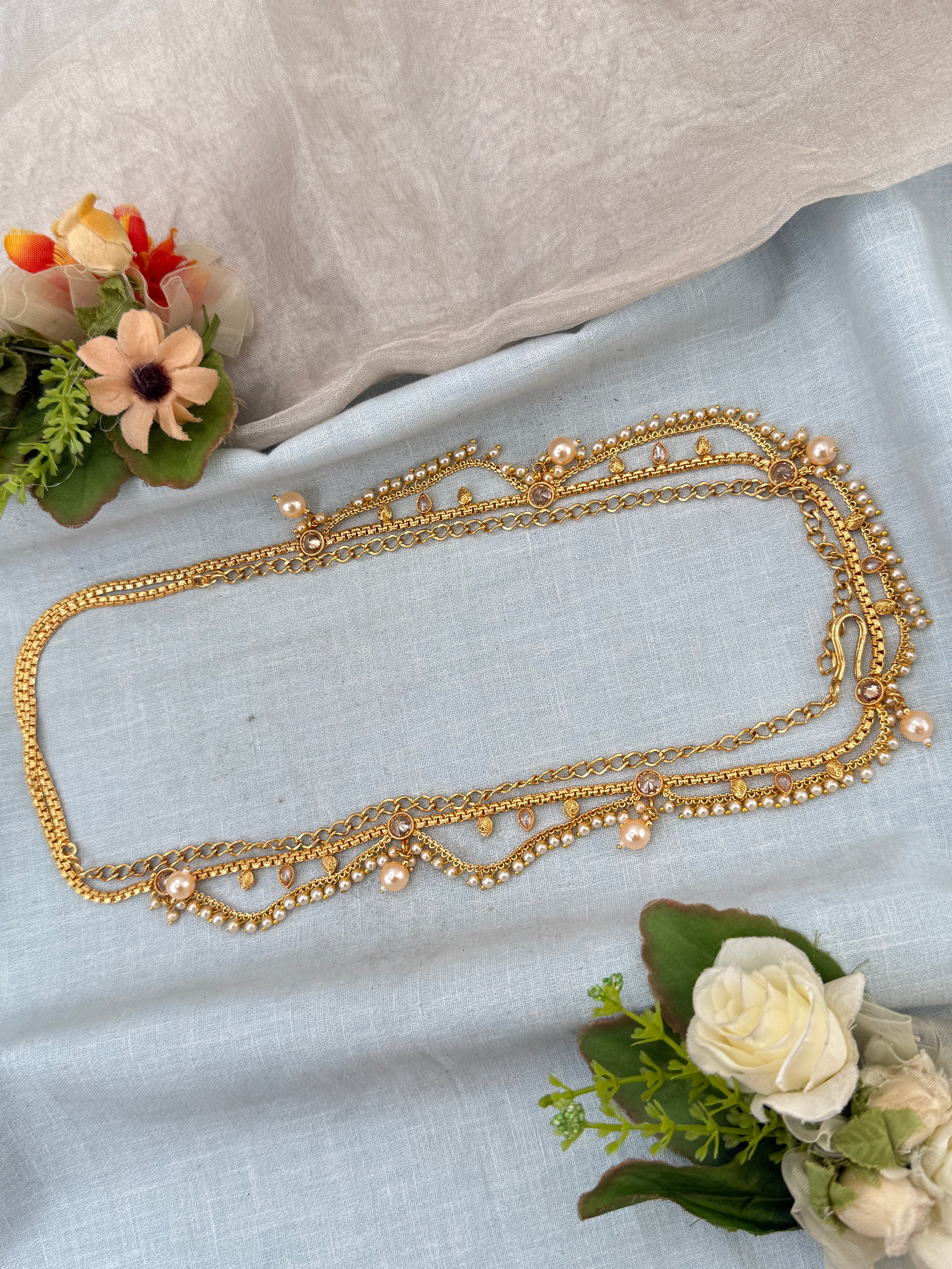 Royal Antique Layer Chain Style Vaddanam Kamarbandh 8085
