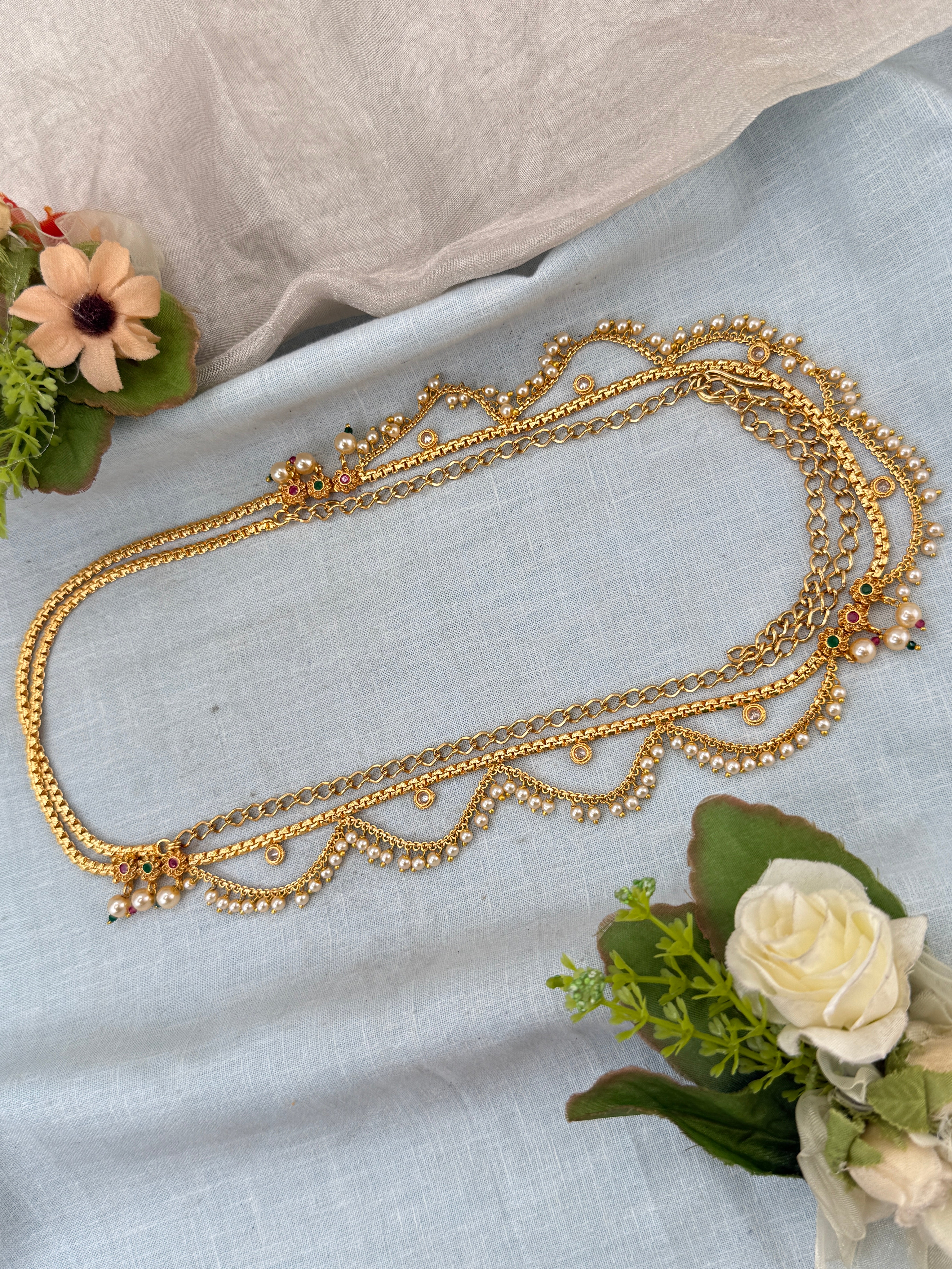 Royal Antique Layer Chain Style Vaddanam Kamarbandh 8086
