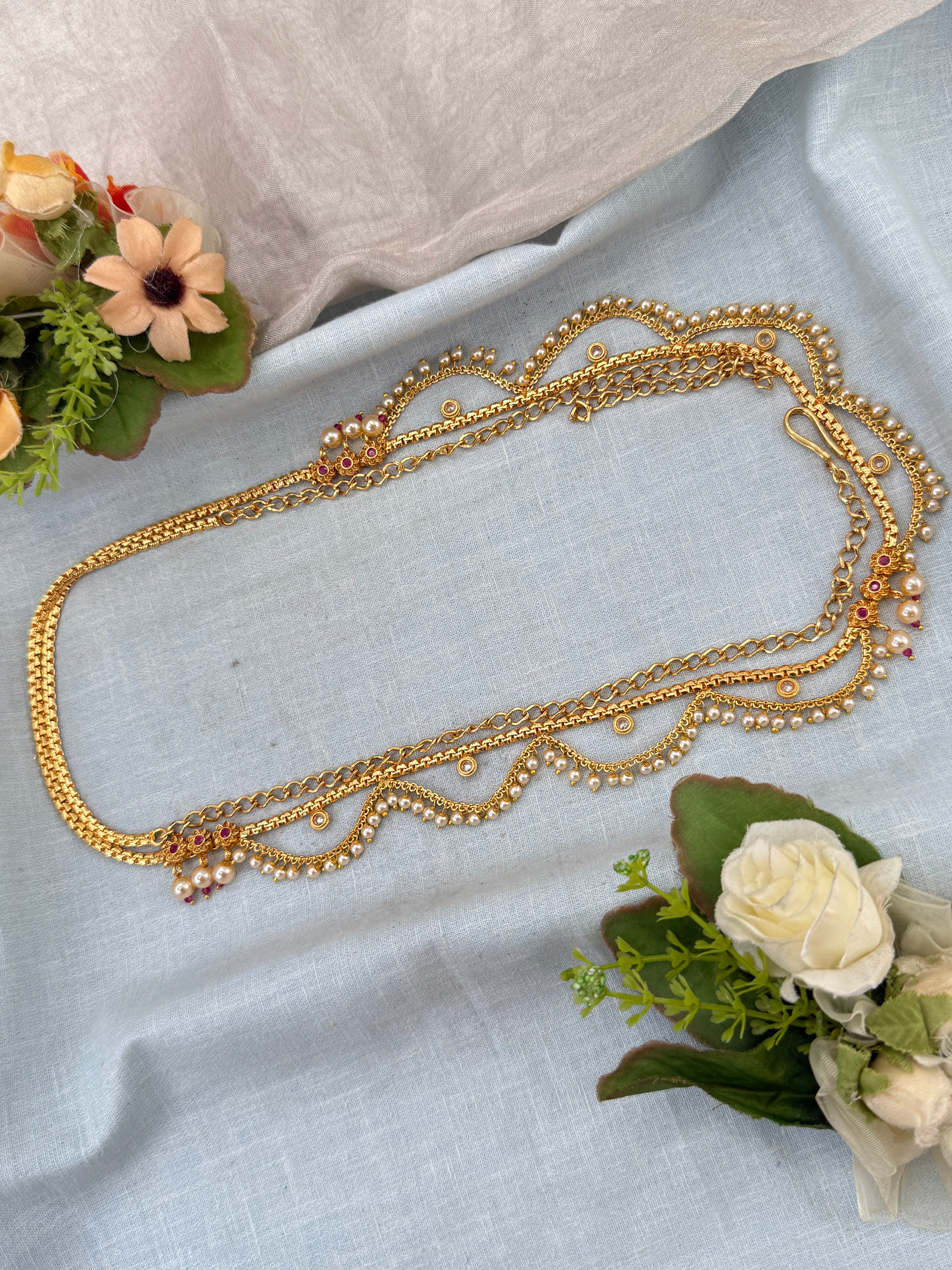 Royal Antique Layer Chain Style Vaddanam Kamarbandh 8087