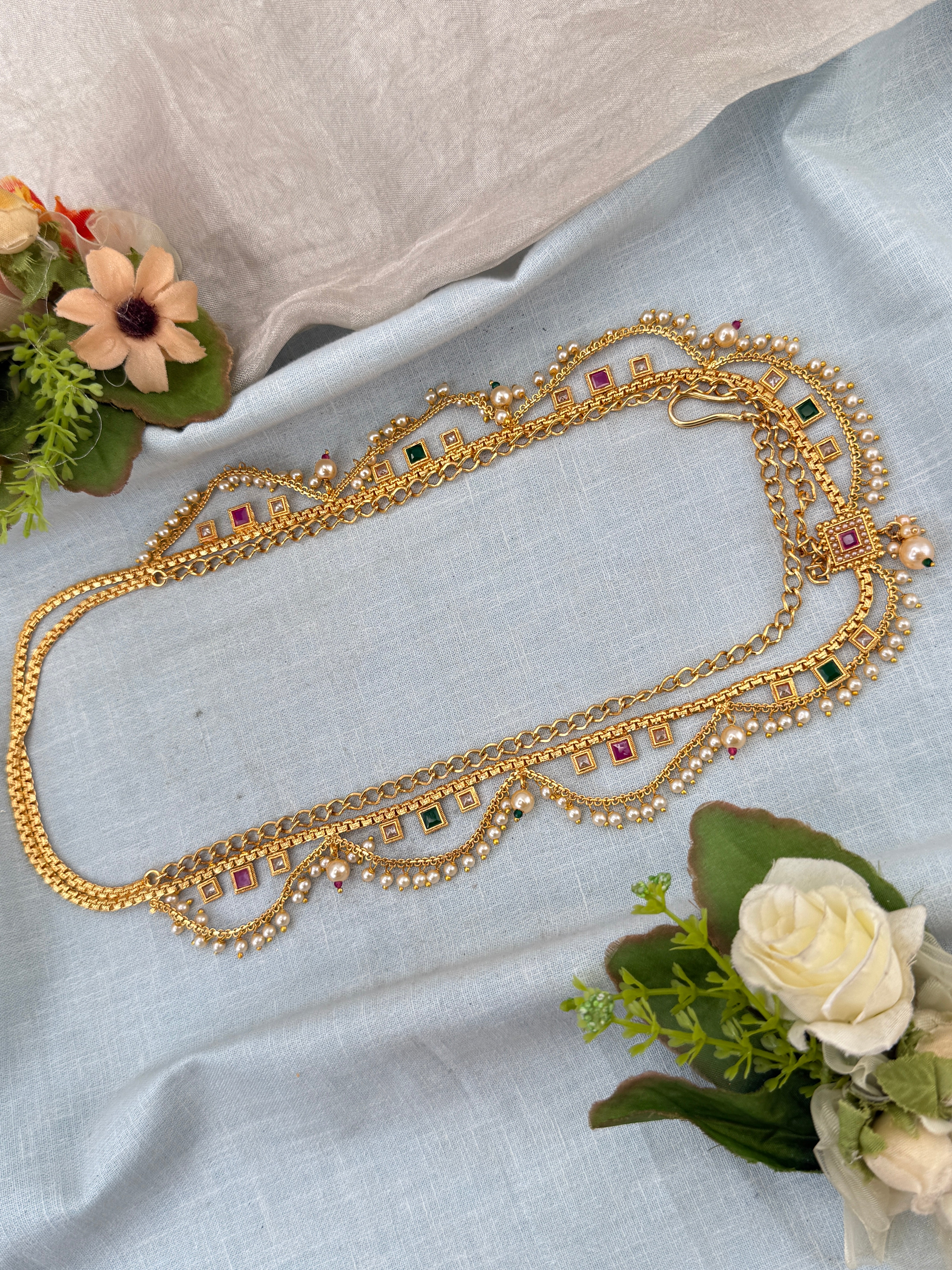 Royal Antique Layer Chain Style Vaddanam Kamarbandh 8088