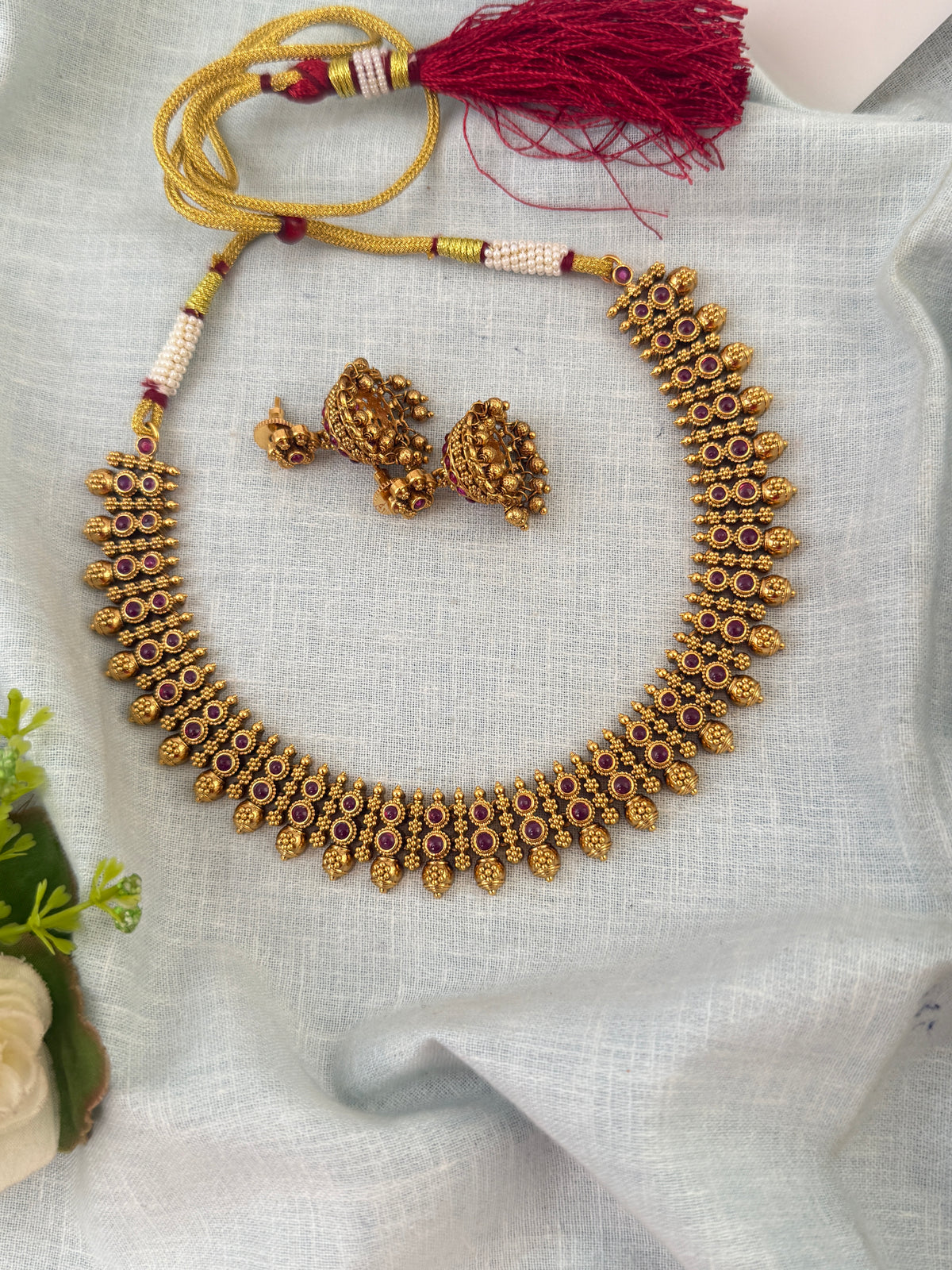 Antique Designer Short Necklace Set | N0575
